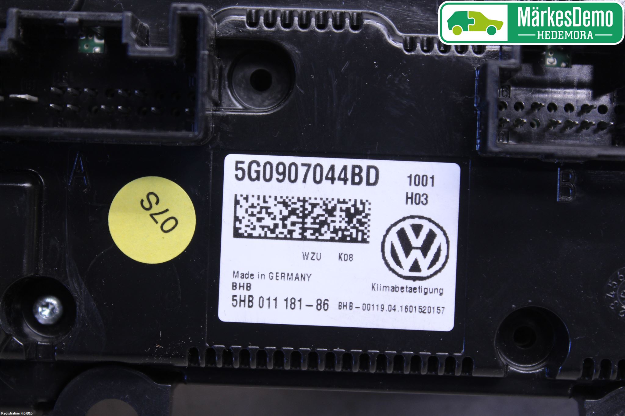 Volkswagen VW GOLF / E-GOLF VII 13-20 Varme Ac Betjening-Display