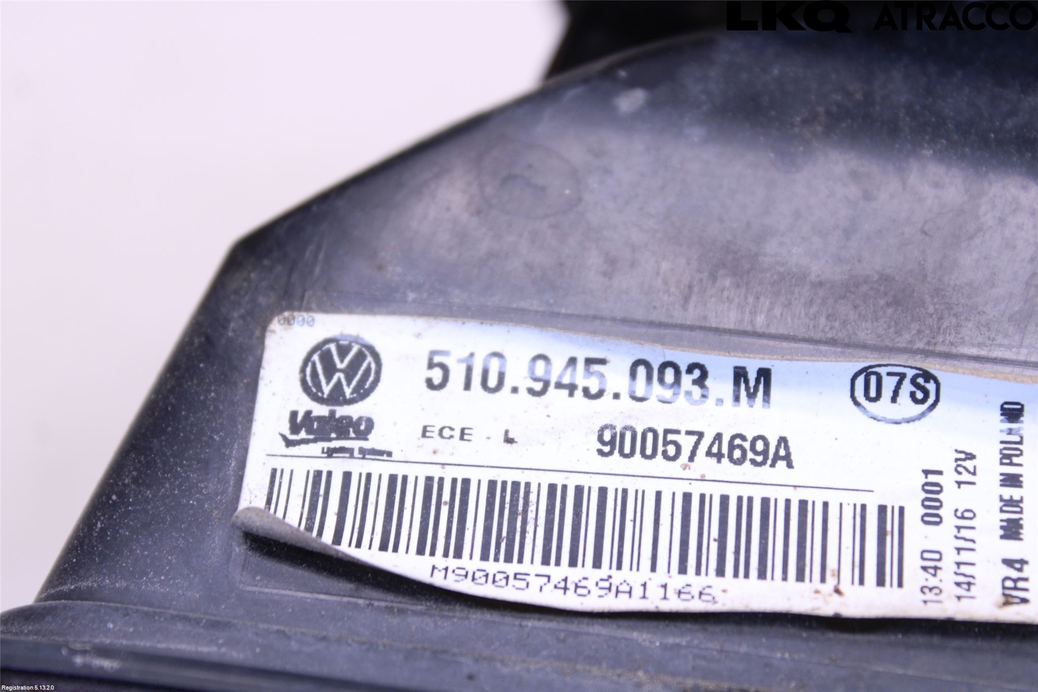Volkswagen VW GOLF SPORTSVAN 15-20 Baklykt Venstre  På Luke(Indre