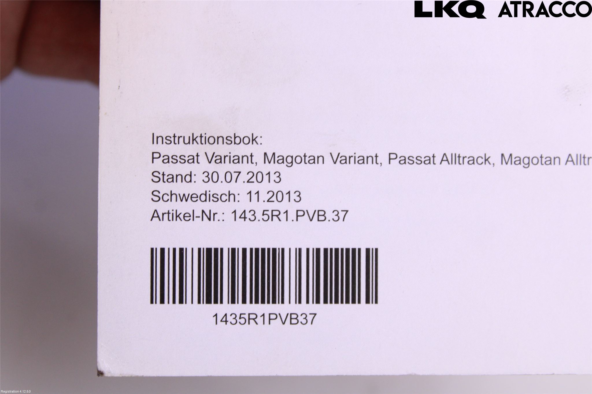Volkswagen VW PASSAT 11-14 Instruksjonsbok