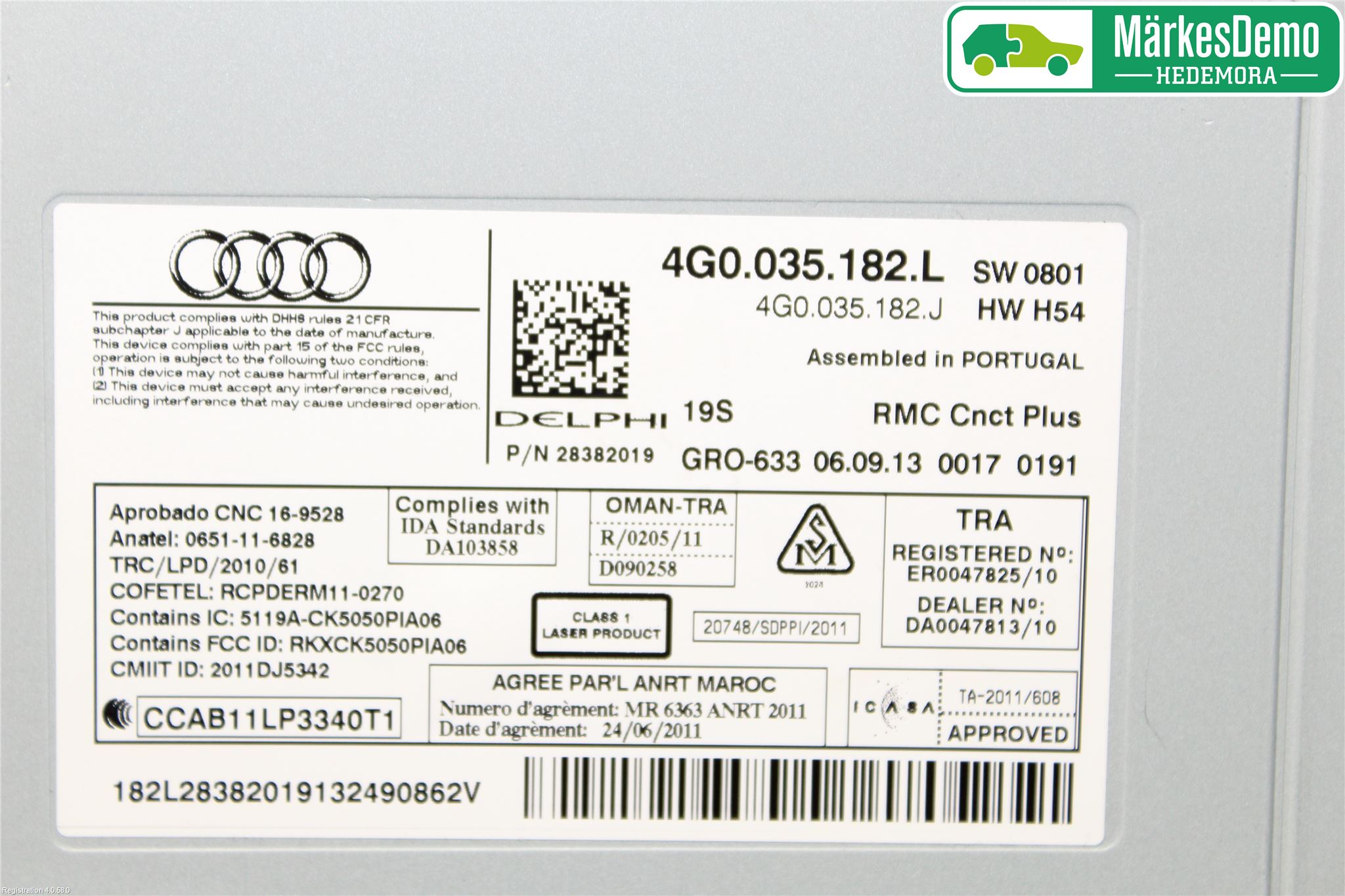 Audi A6/S6 4G 11-18 Stereo Radio Med Cd