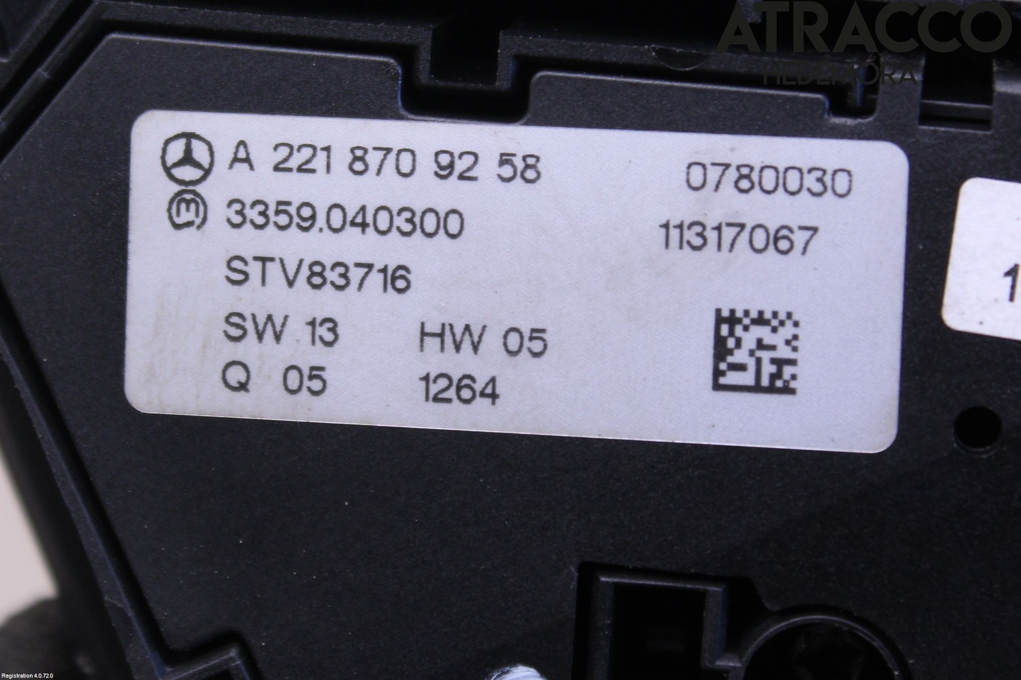 Mercedes-Benz MB S-KLASS (W221) 05-13 Bryter Sete Regulering
