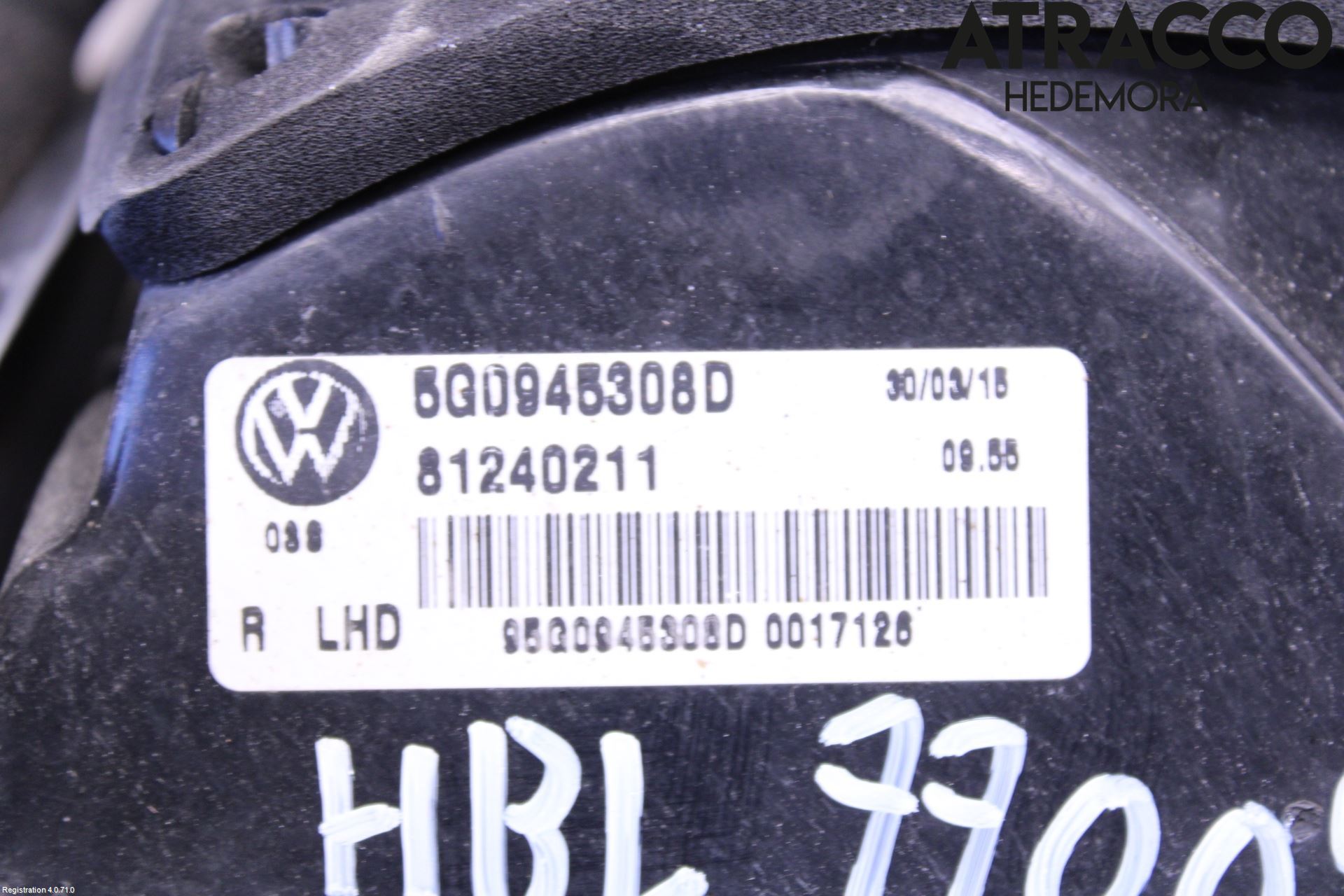 Volkswagen VW GOLF / E-GOLF VII 13-20 Baklykt Høyre  På Luke(Indre)