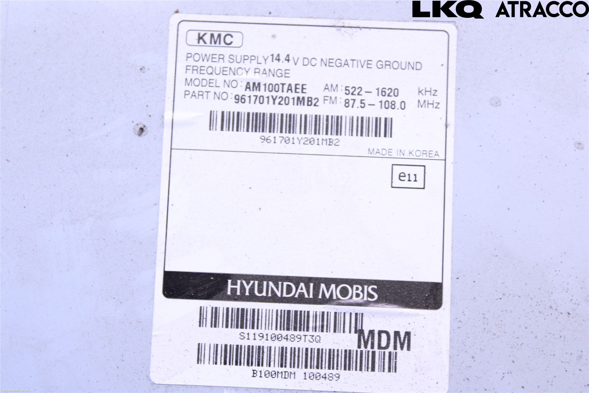 Kia PICANTO 12-17 Stereo Radio Med Cd