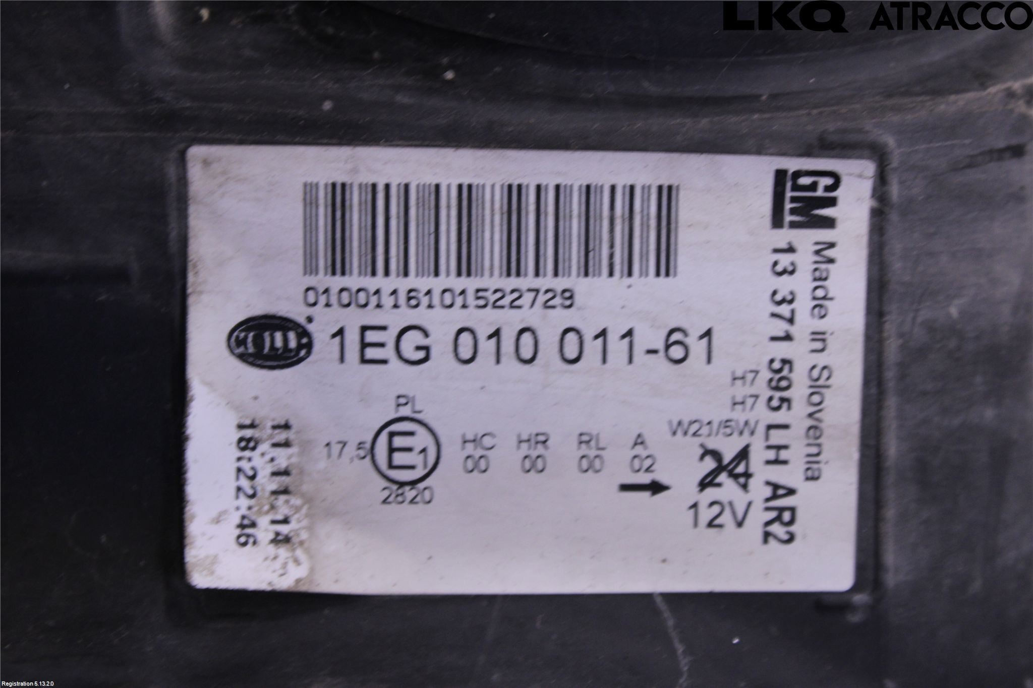 Opel ASTRA J 10-15 Frontlykt Venstre