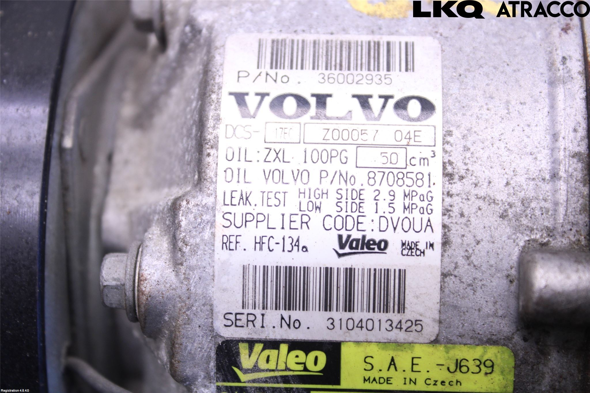 Volvo XC70 08-13 Varme Ac Kompressor