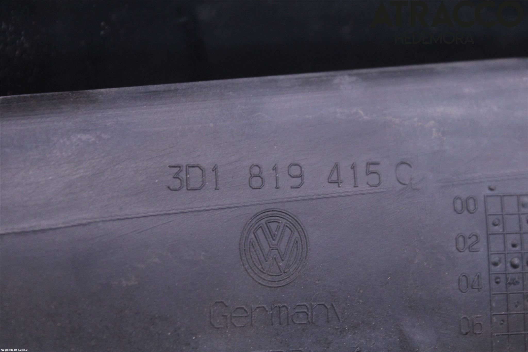 Volkswagen VW PHAETON Visker Deksel-Grill-Under Frr