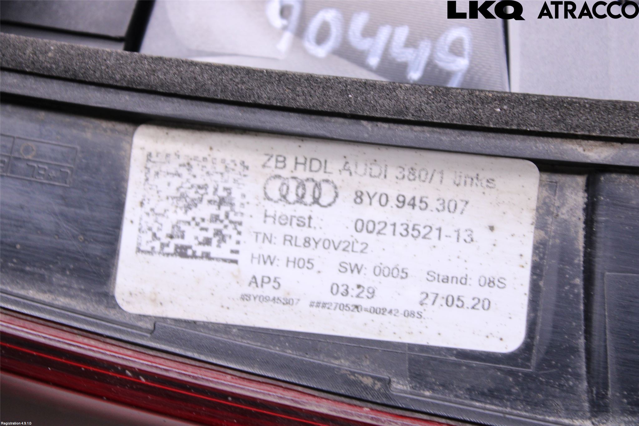 Audi A3/S3 8Y 21- Baklykt Venstre  På Luke(Indre
