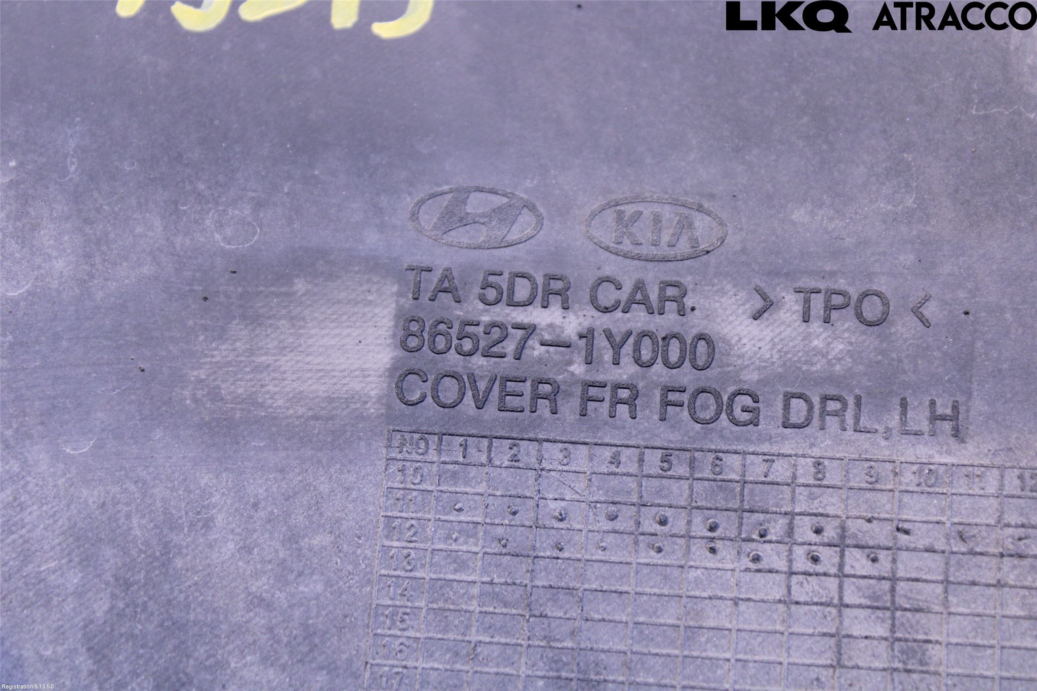 Kia PICANTO 12-17 Frontlykt Kurve-Tåkelys Ramme