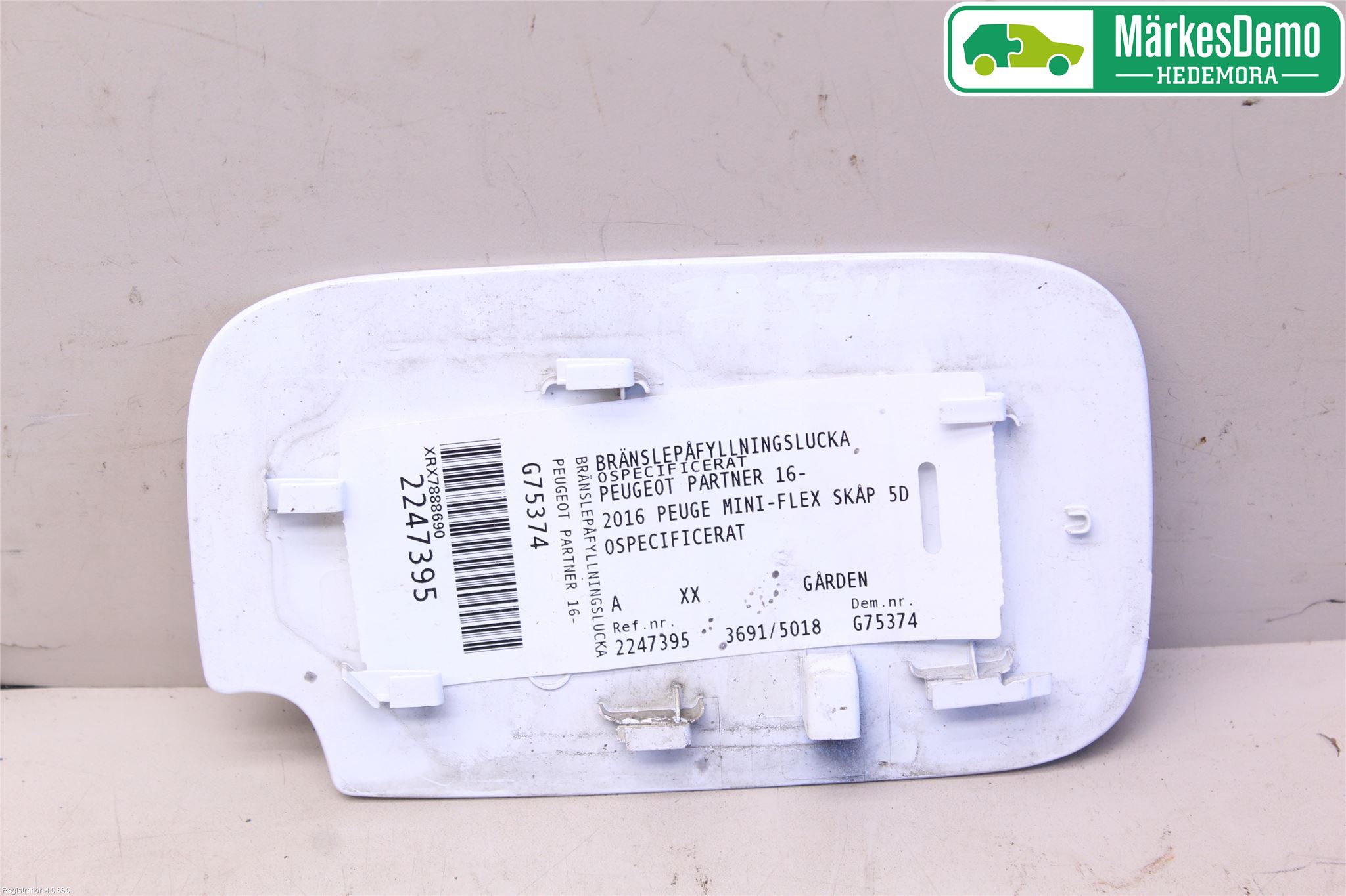 Peugeot PARTNER 16-18 Drivstoff Tankluke