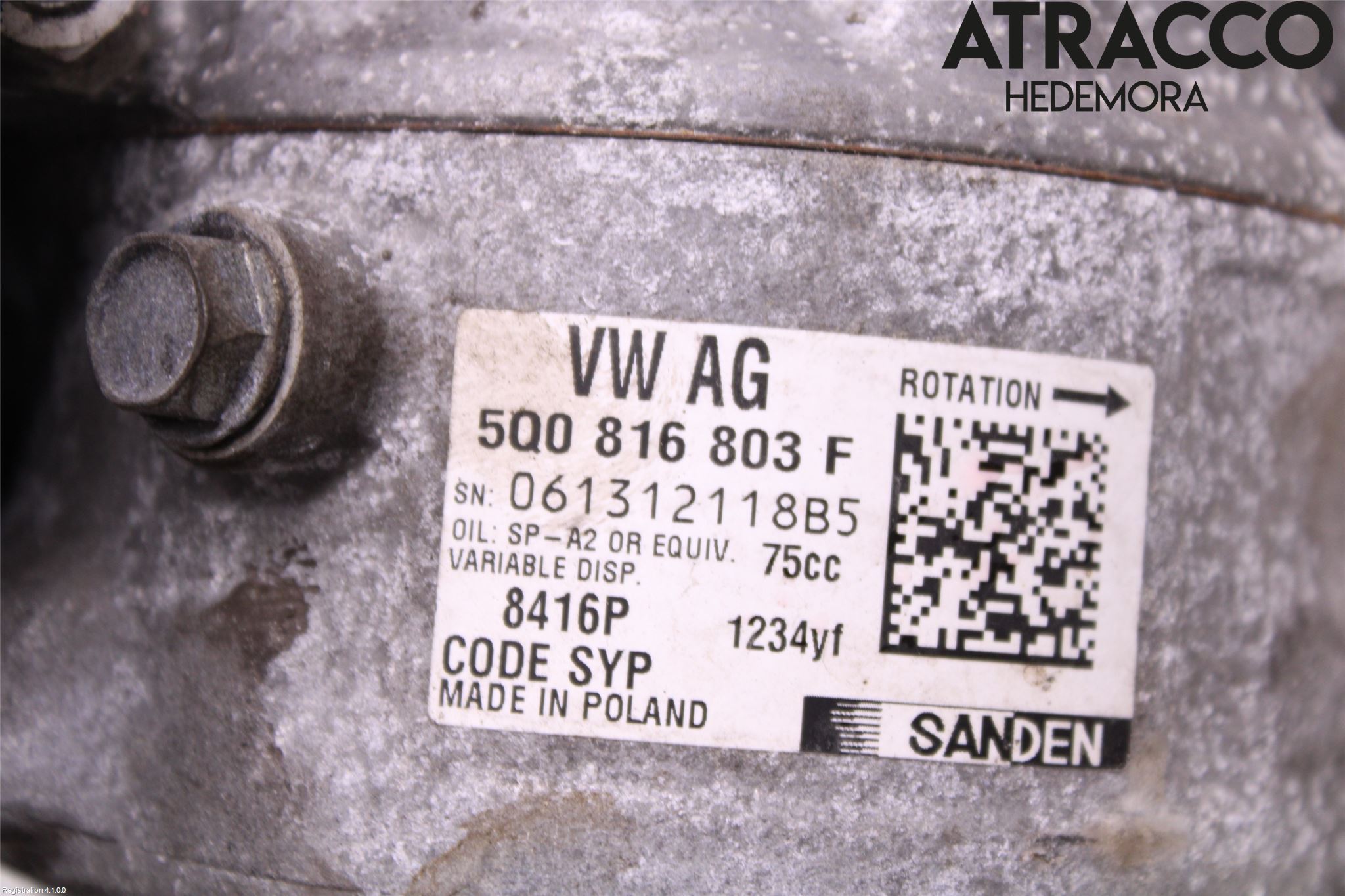 Volkswagen VW TIGUAN 16-24 Varme Ac Kompressor