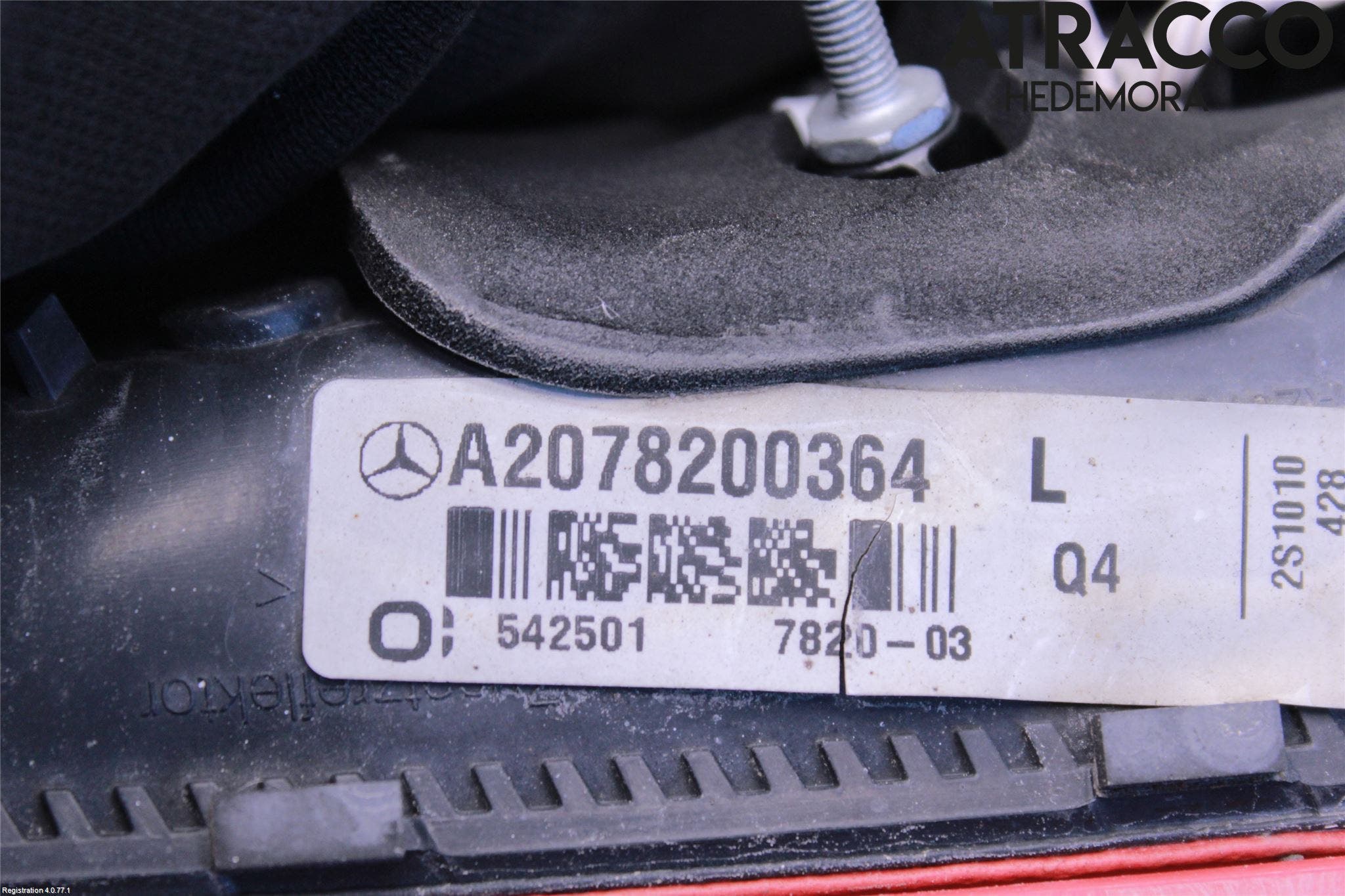 Mercedes-Benz MB E-KLASS (W212) 09-16 Baklykt Venstre På Luke(Indre