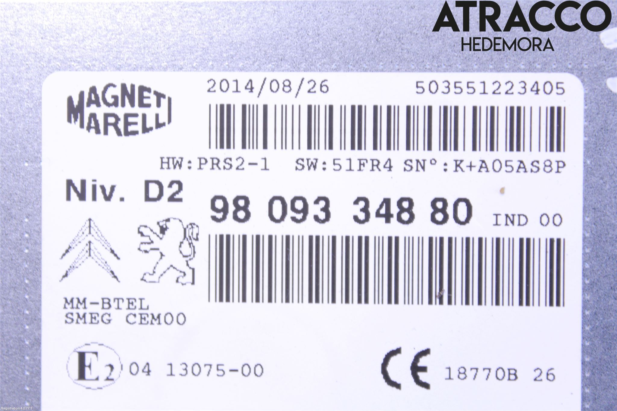 Citroen C4 GRAND PICASSO 14-18 Stereo Radio Med Cd