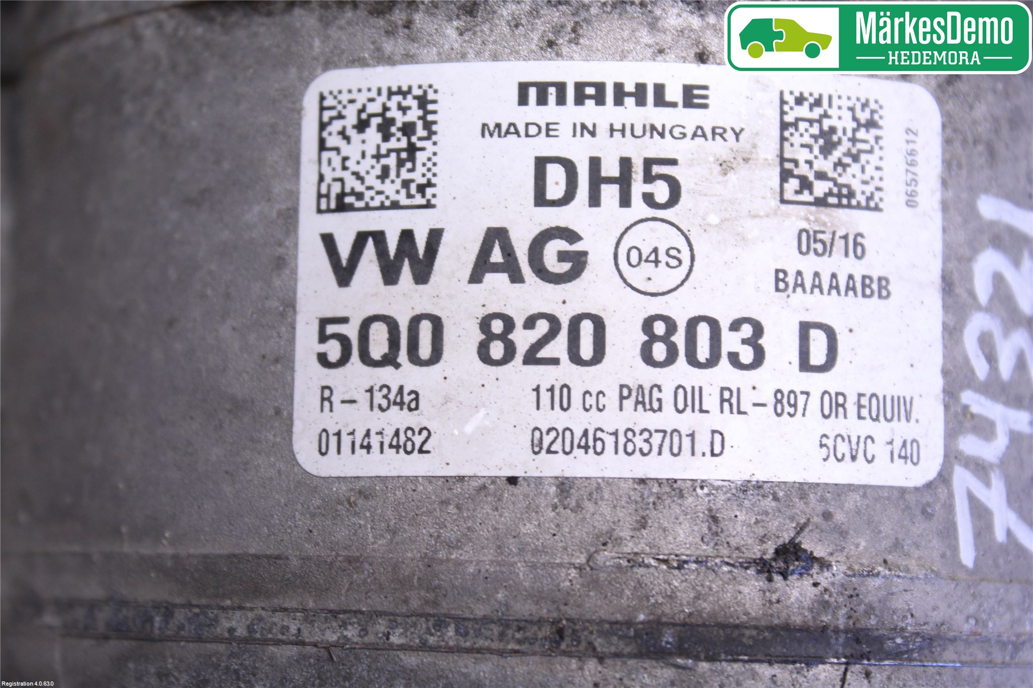 Volkswagen VW GOLF / E-GOLF VII 13-20 Varme Ac Kompressor