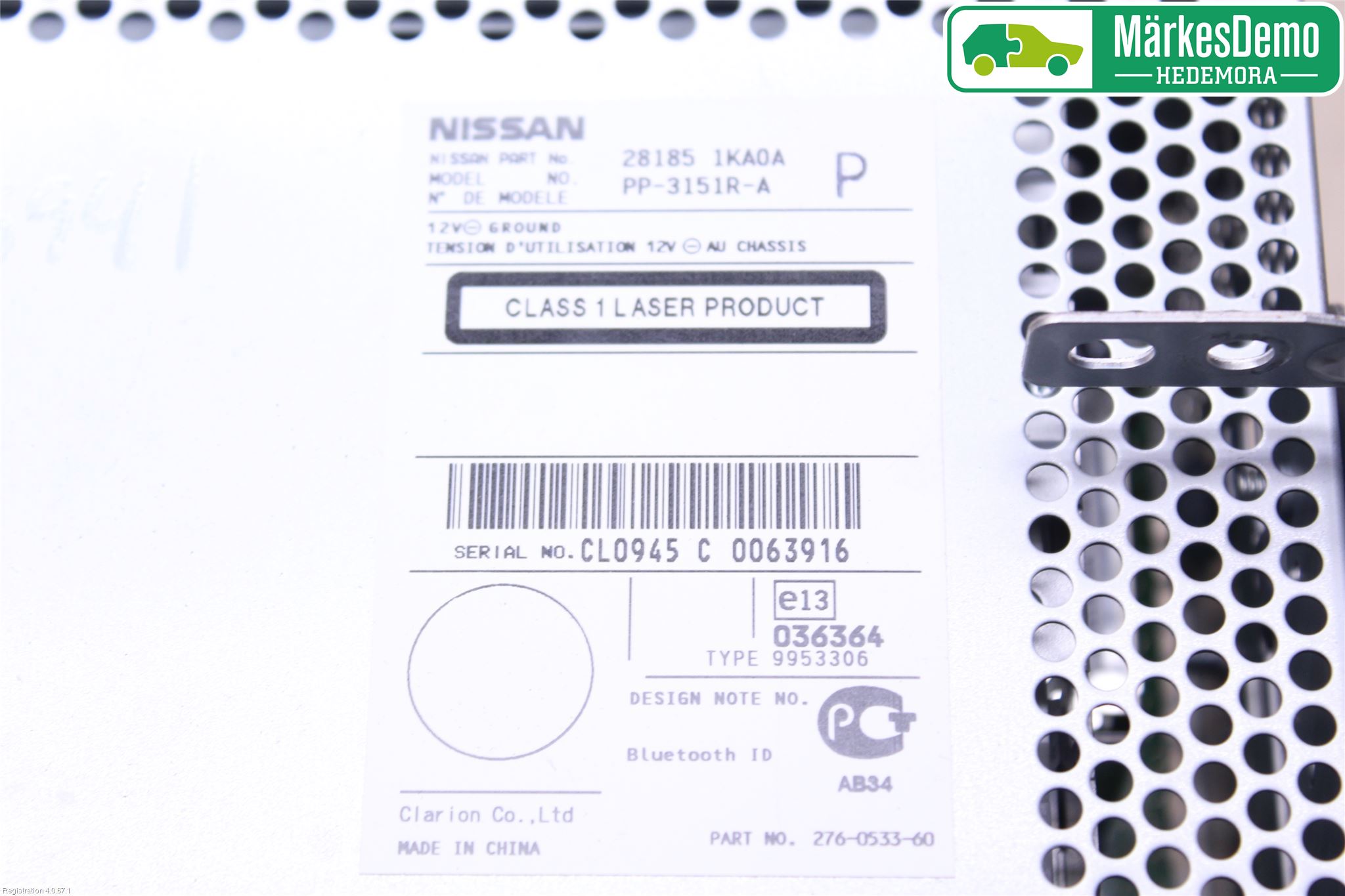 Nissan JUKE 10-14 Stereo Radio Med Cd
