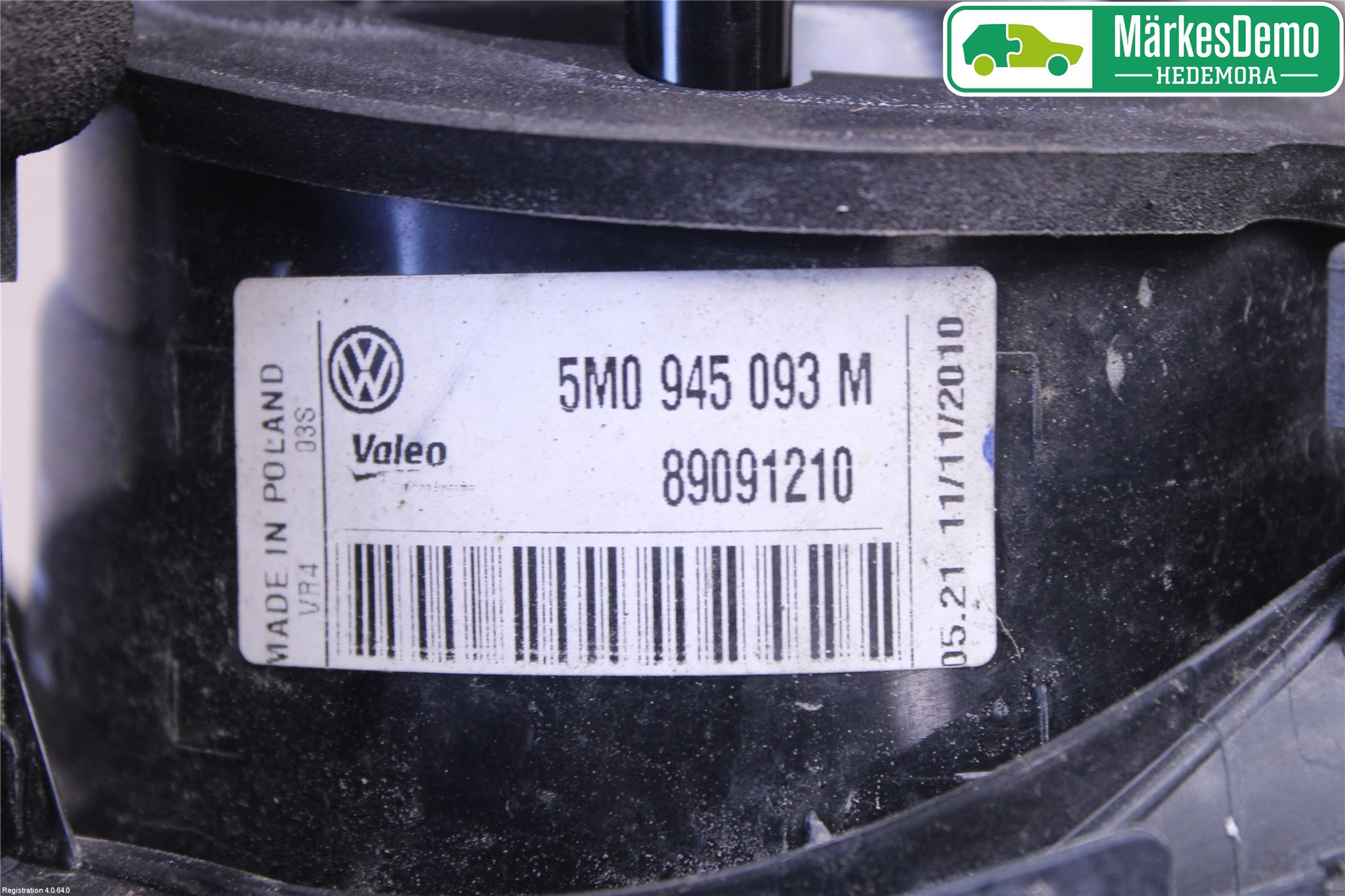 Volkswagen VW GOLF PLUS/CROSS GOLF 04-14 Baklykt Venstre  På Luke(Indre