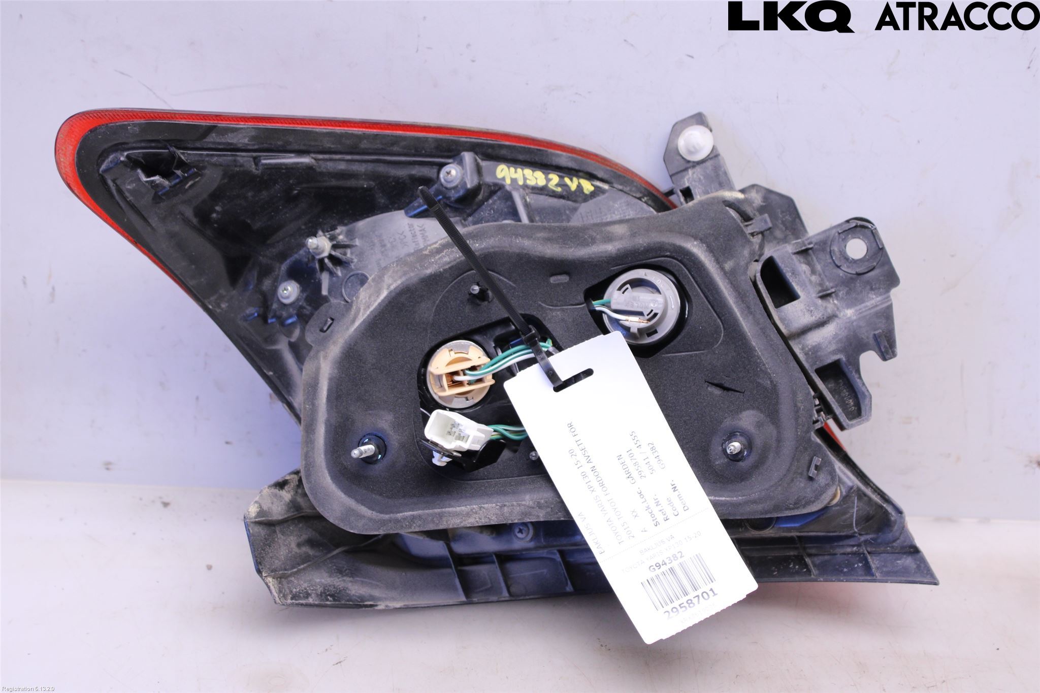 Toyota YARIS XP130 15-20 Baklykt Venstre