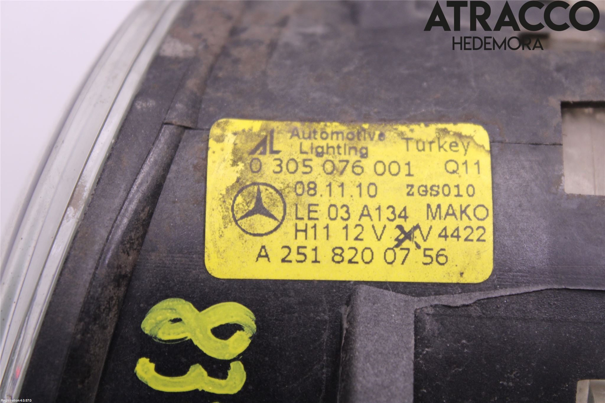 Mercedes-Benz MB B-KLASS (W245) 05-12 Frontlykt-Kurve-Tåkelys