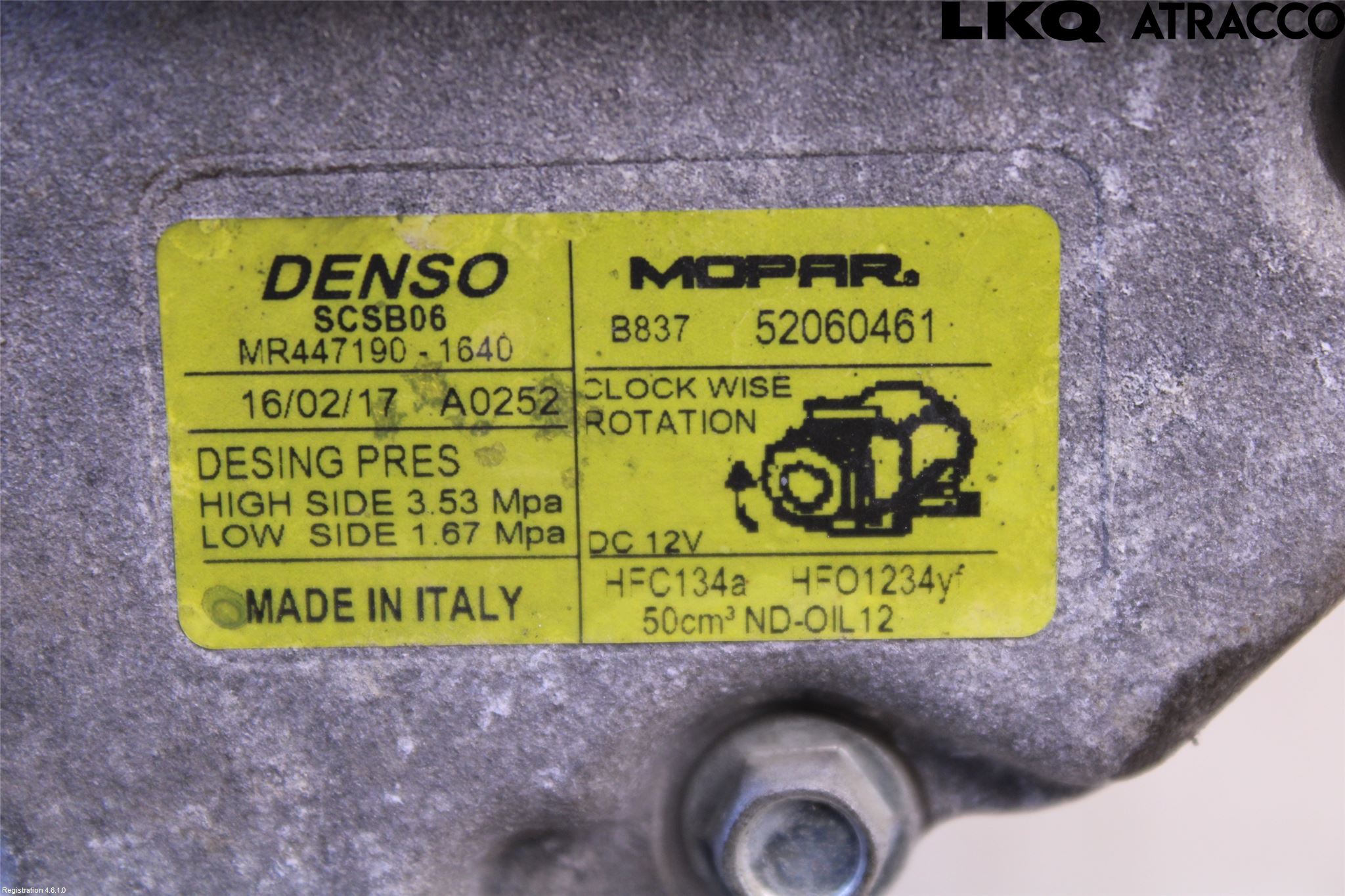 Fiat 500 07- Varme Ac Kompressor