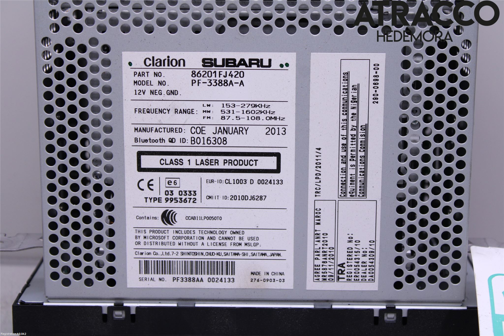 Subaru IMPREZA IV 13-17 Stereo Radio Med Cd