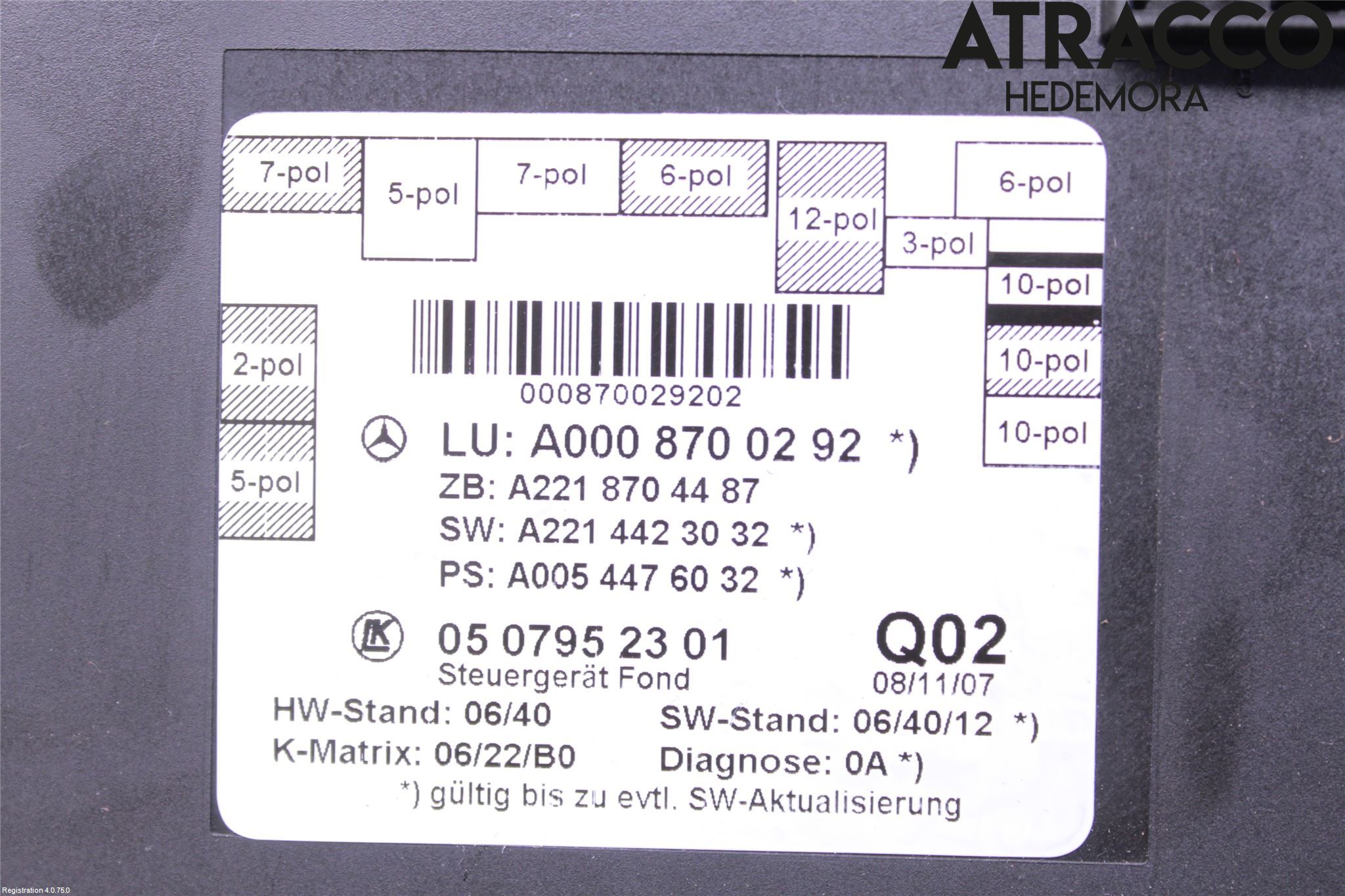 Mercedes-Benz MB S-KLASS (W221) 05-13 Styreenhet Dør
