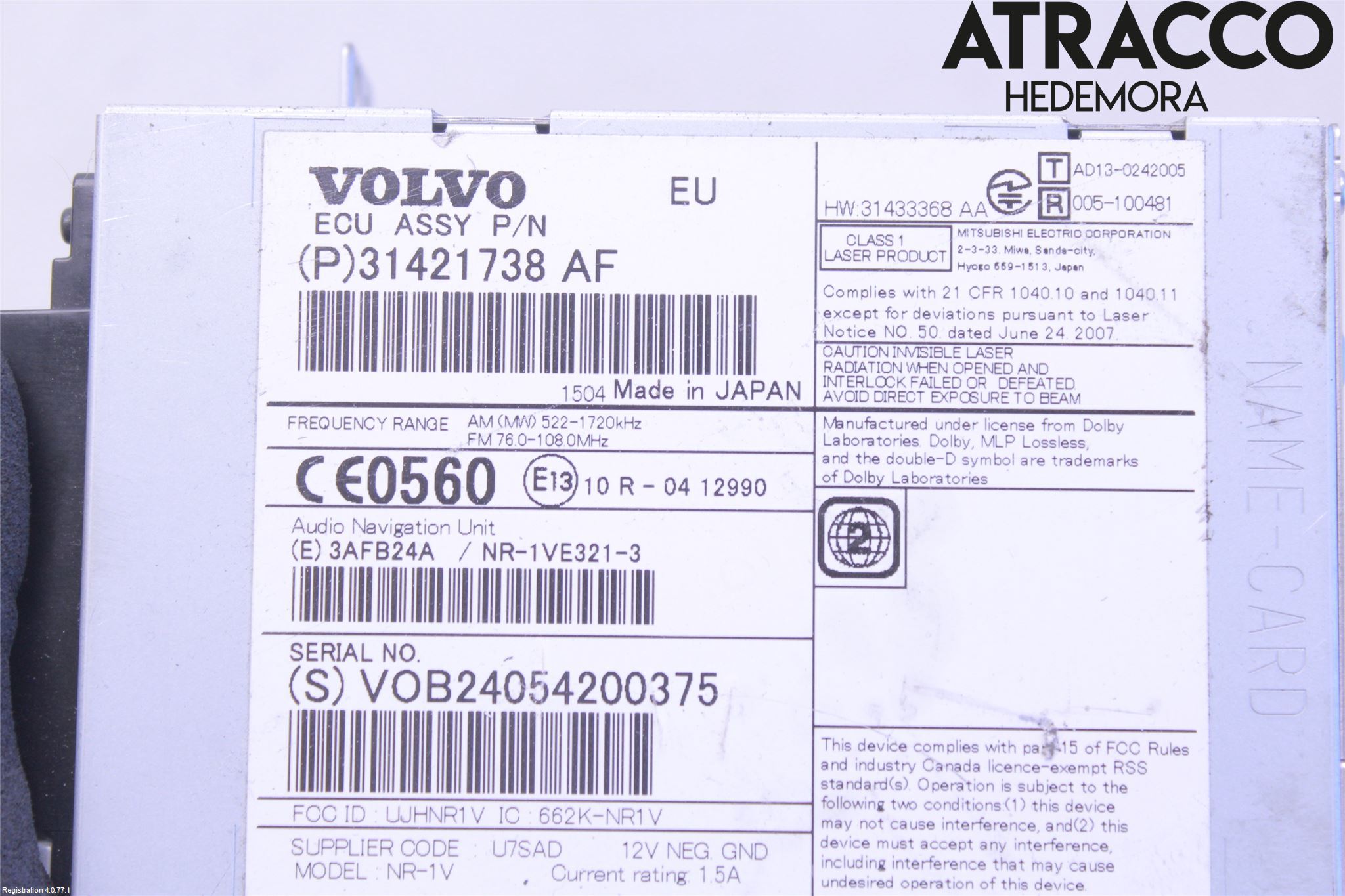 Volvo V70 14-16 Stereo Radio Med Cd