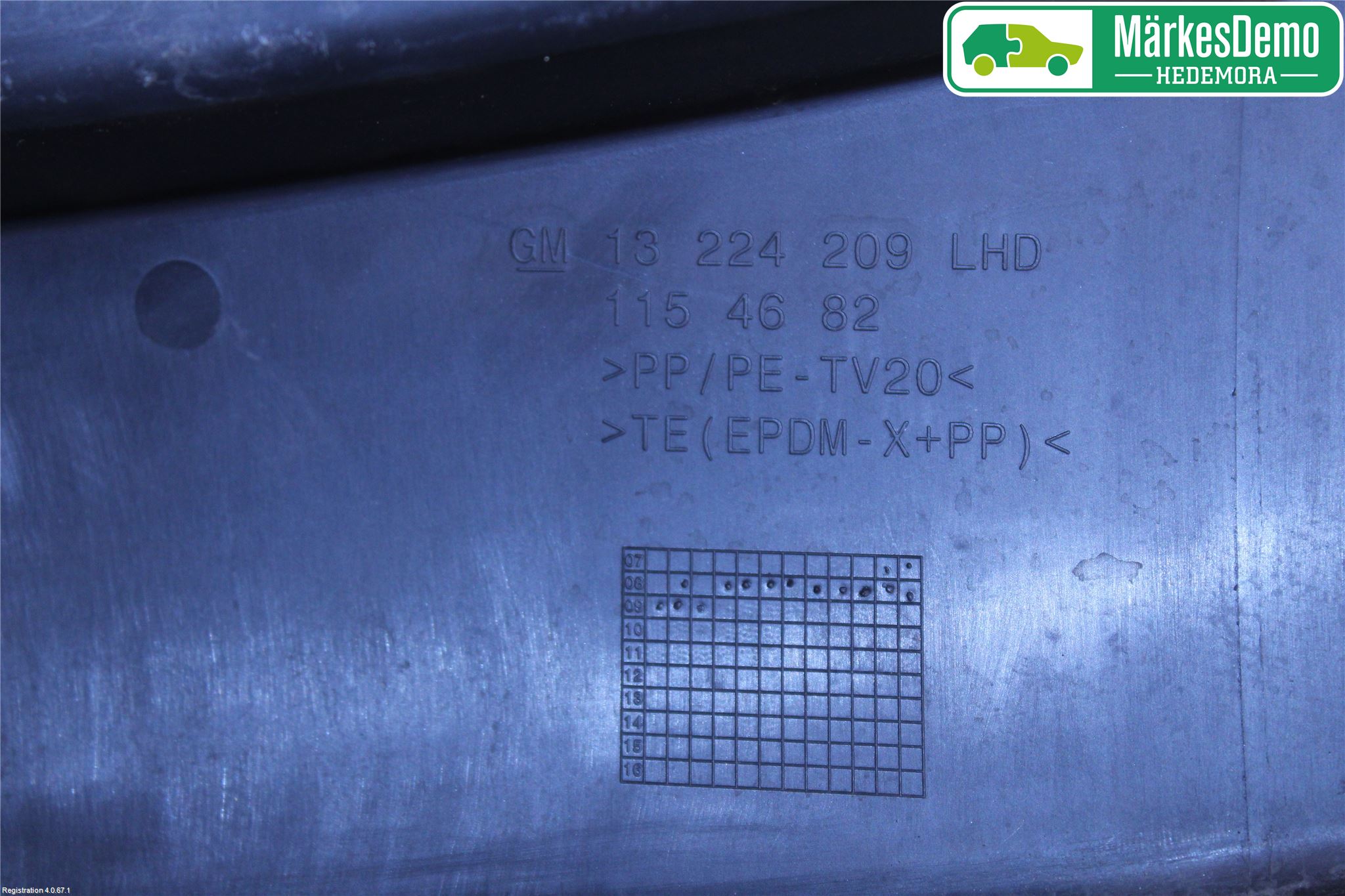 Opel INSIGNIA 09-16 Visker Deksel-Grill-Under Frr