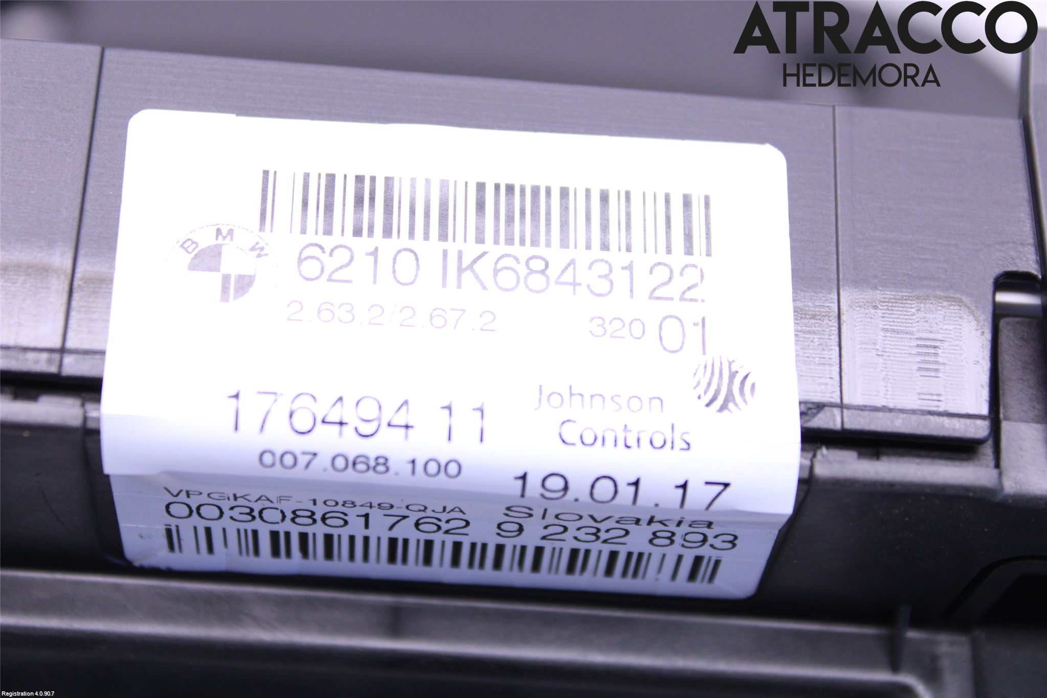 BMW 3 F30/F31/F80 12-19 Instr Kombinert
