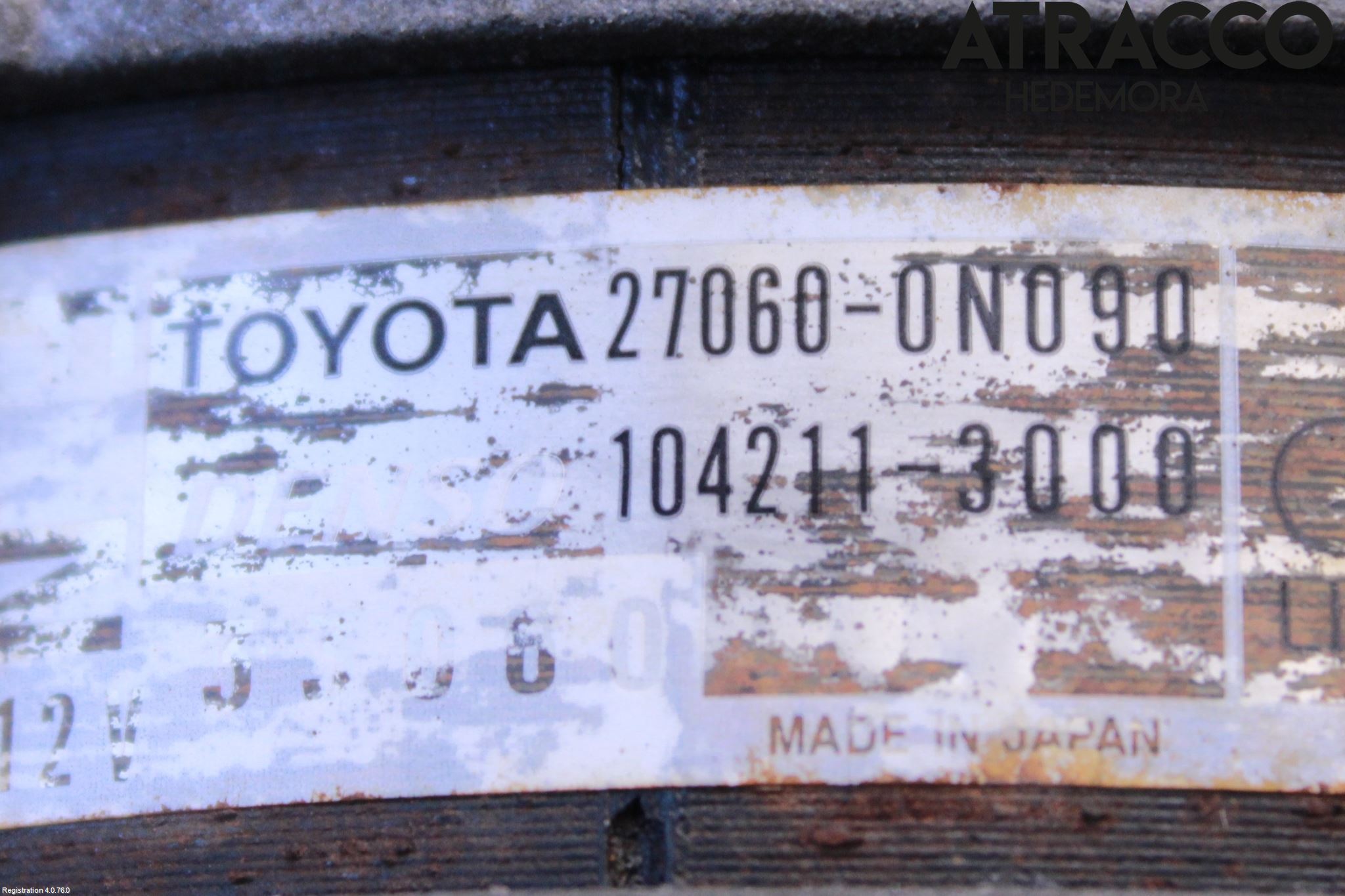 Toyota YARIS XP130 12-14 Dynamo