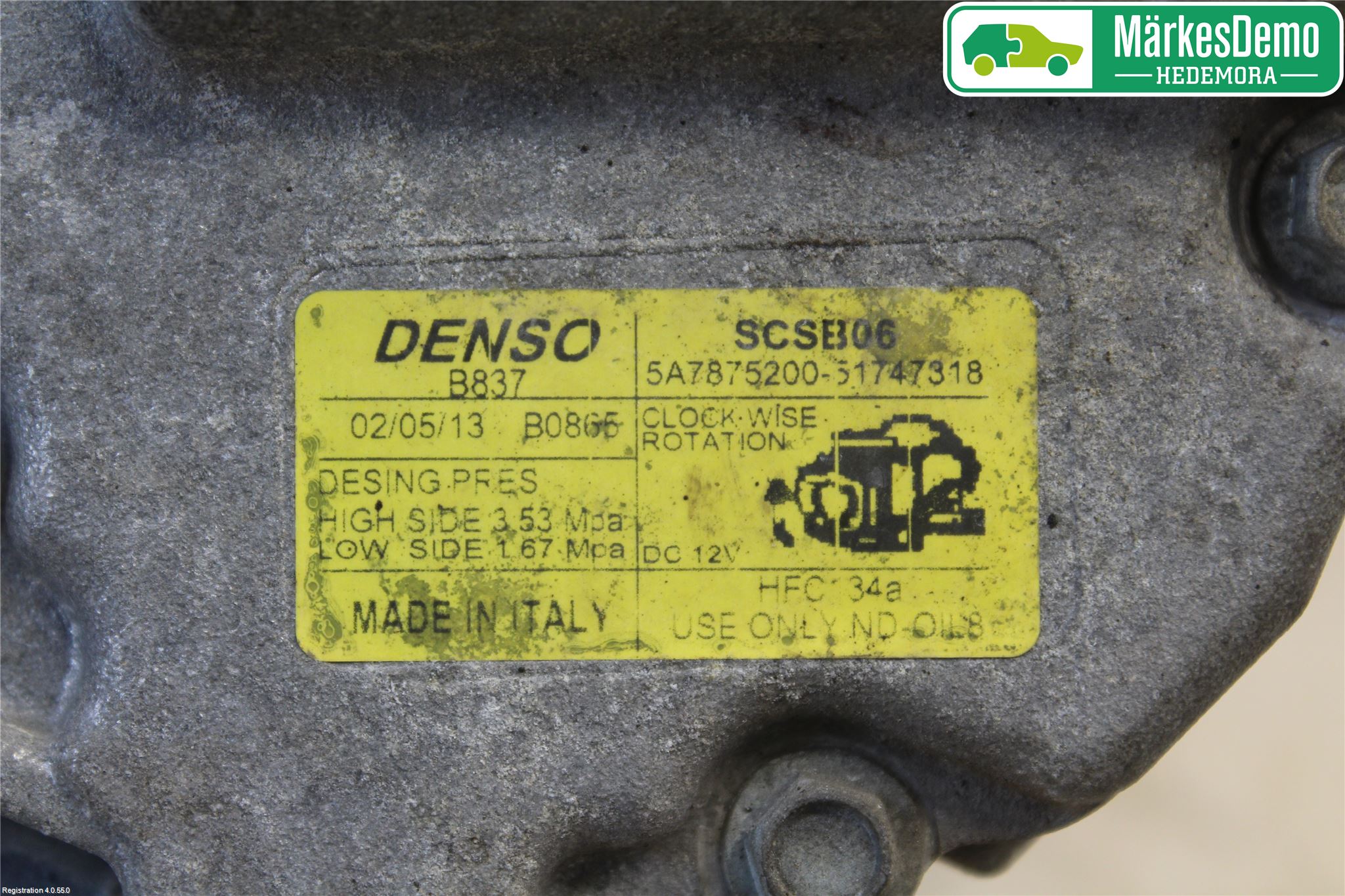 Fiat PANDA 12- Varme Ac Kompressor