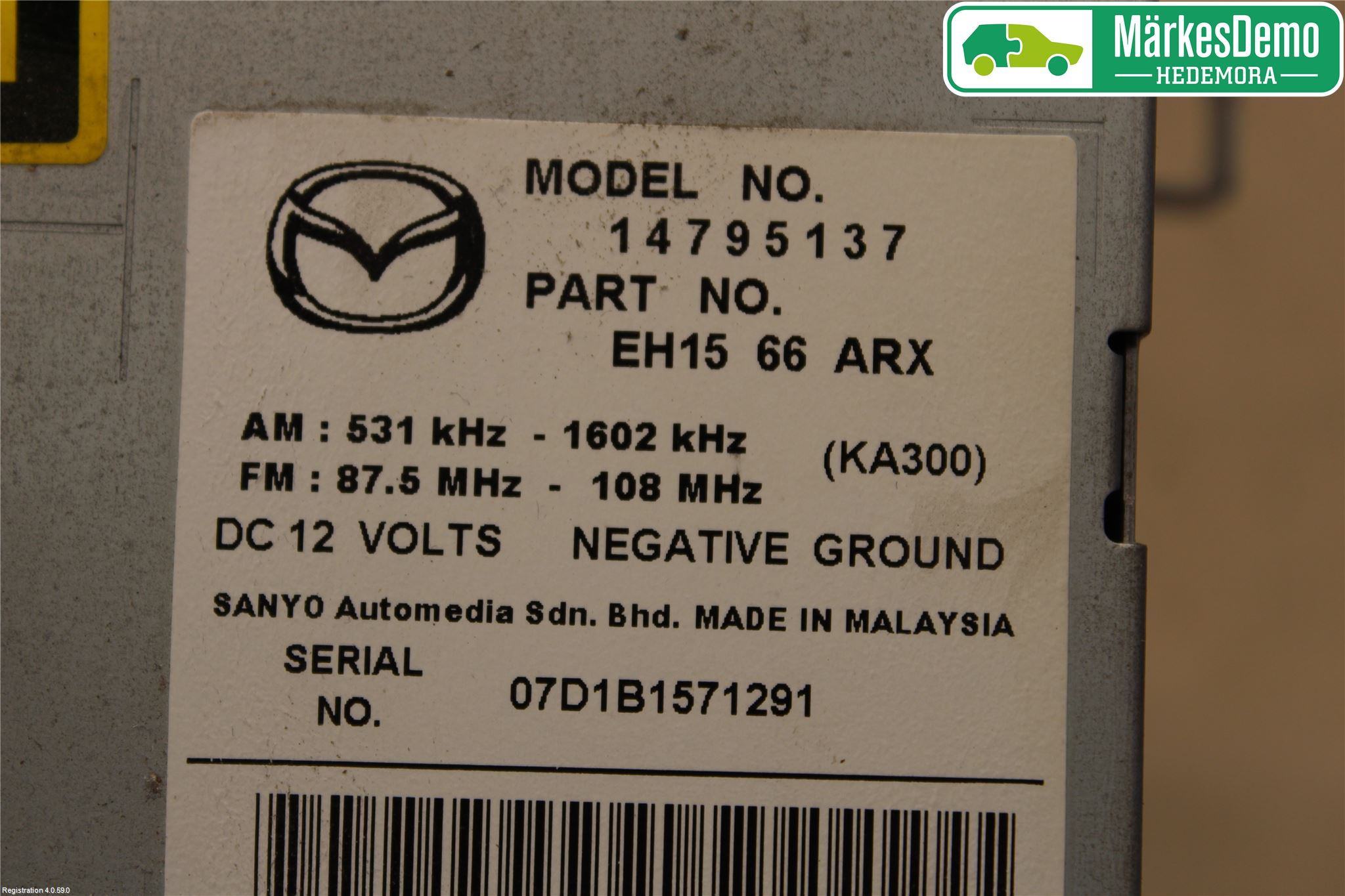 Mazda CX-7 Stereo Radio Med Cd