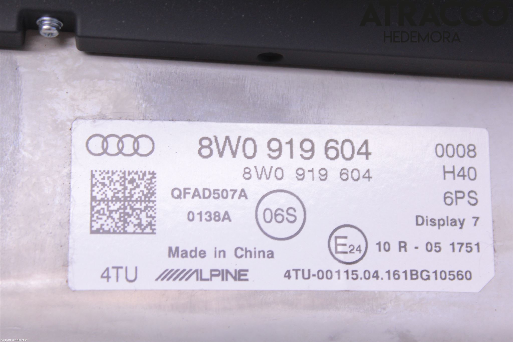 Audi A4/S4 B9 16-19 Instr Varselys - Display