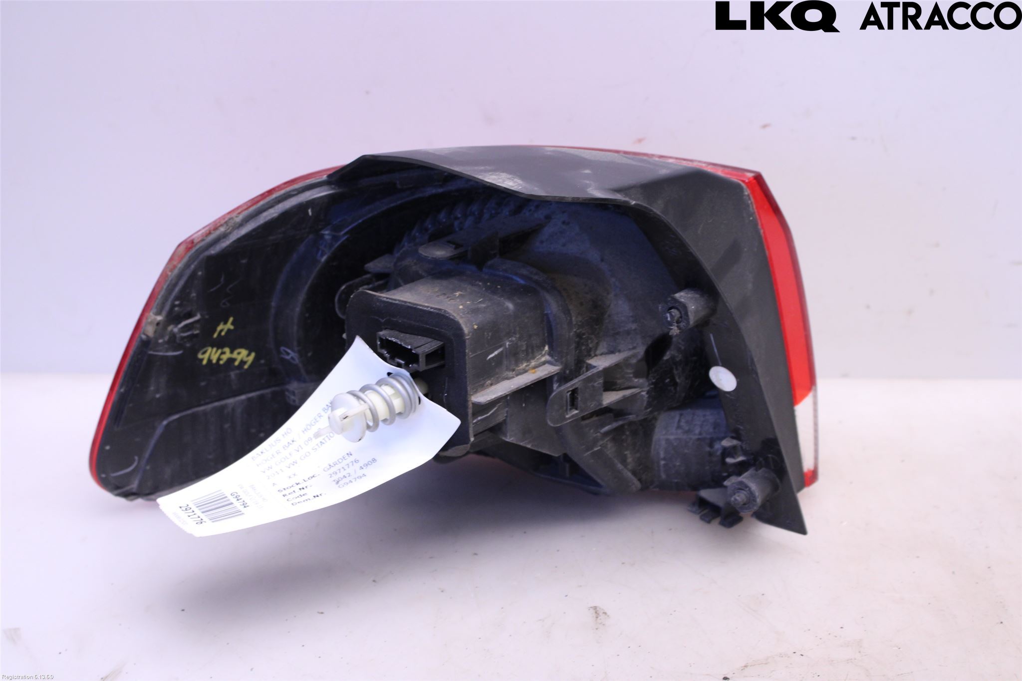 Volkswagen VW GOLF VI 09-13 Baklykt Høyre