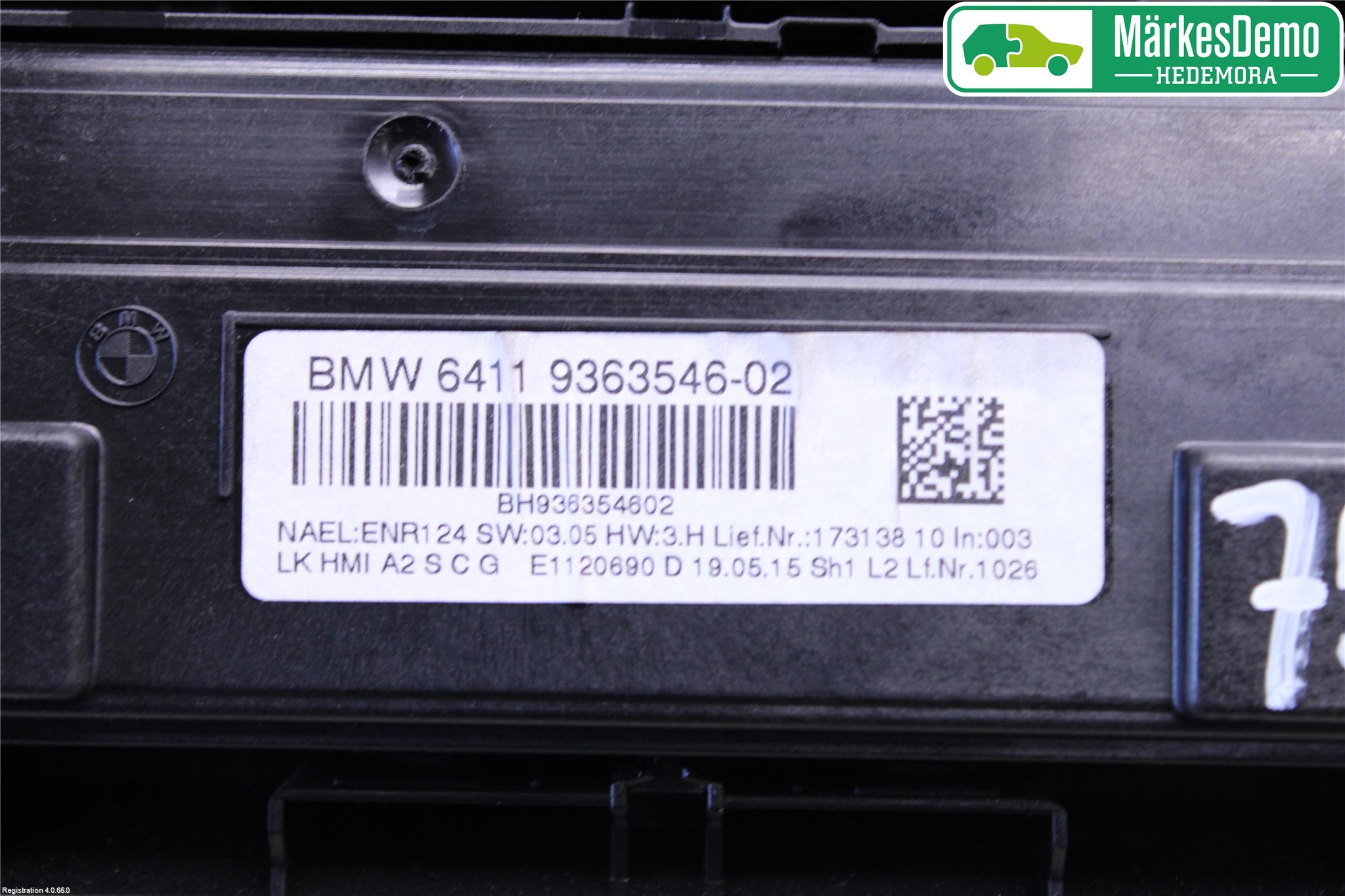 BMW 1 F20/F21 11-19 Varme Ac Betjening-Display