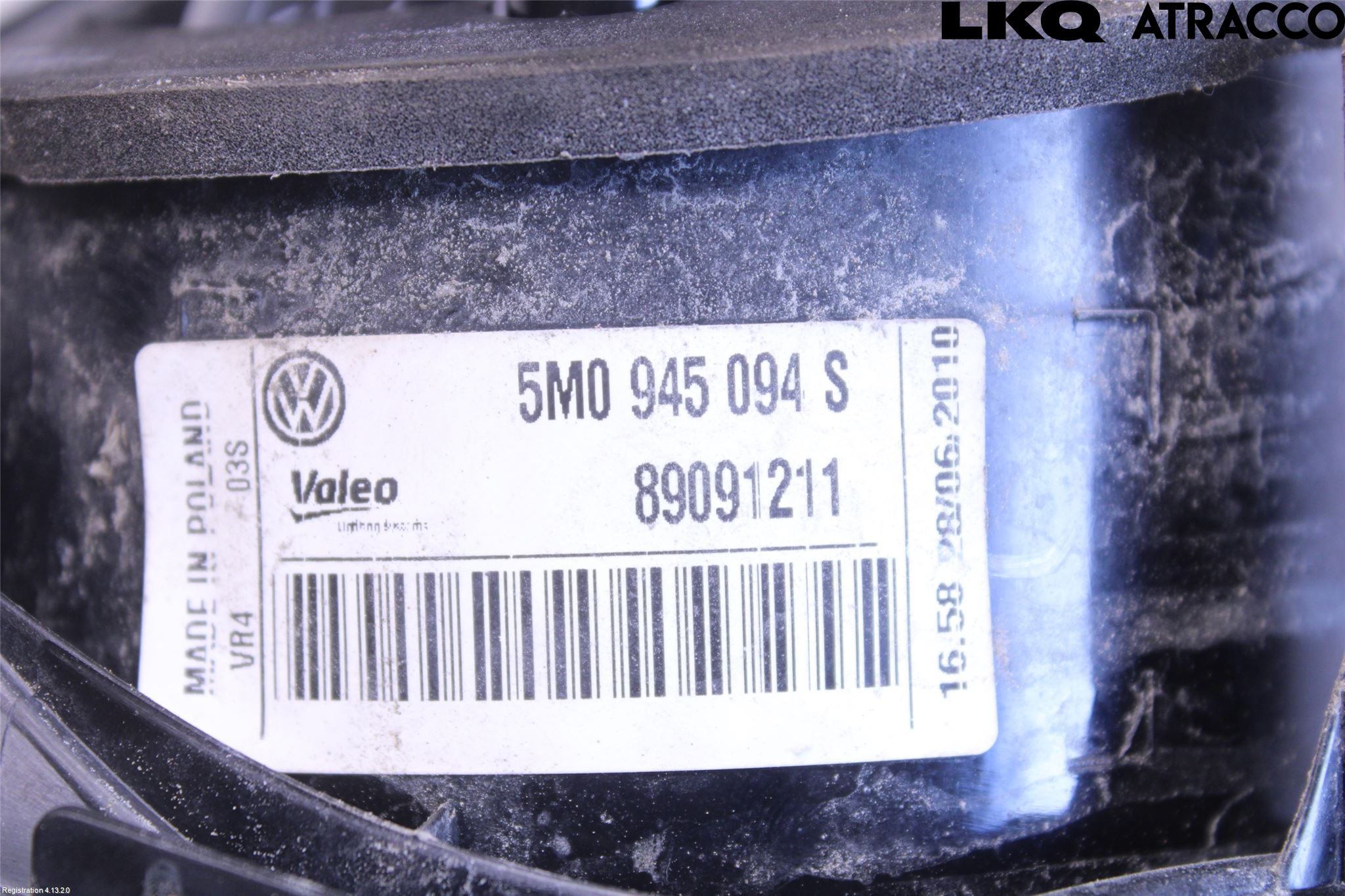 Volkswagen VW GOLF PLUS/CROSS GOLF 04-14 Baklykt Høyre  På Luke(Indre)