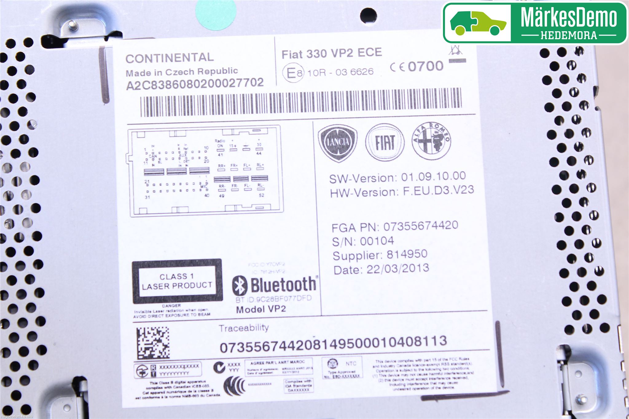Fiat 500L 13-19 Stereo Radio Med Cd