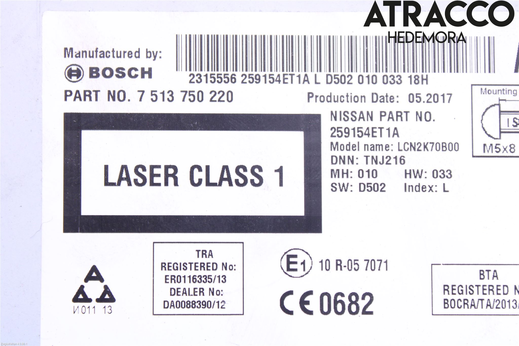 Nissan QASHQAI 14-17 Stereo Radio Med Cd