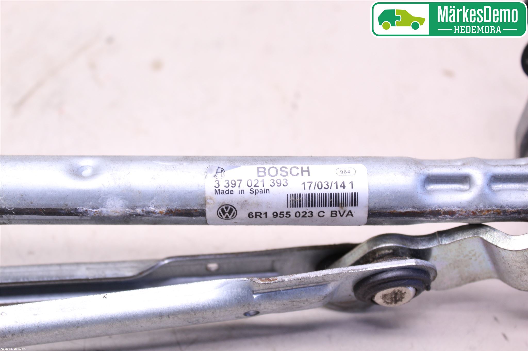 Volkswagen VW POLO 10-17 Viskeroverføring Frontrute