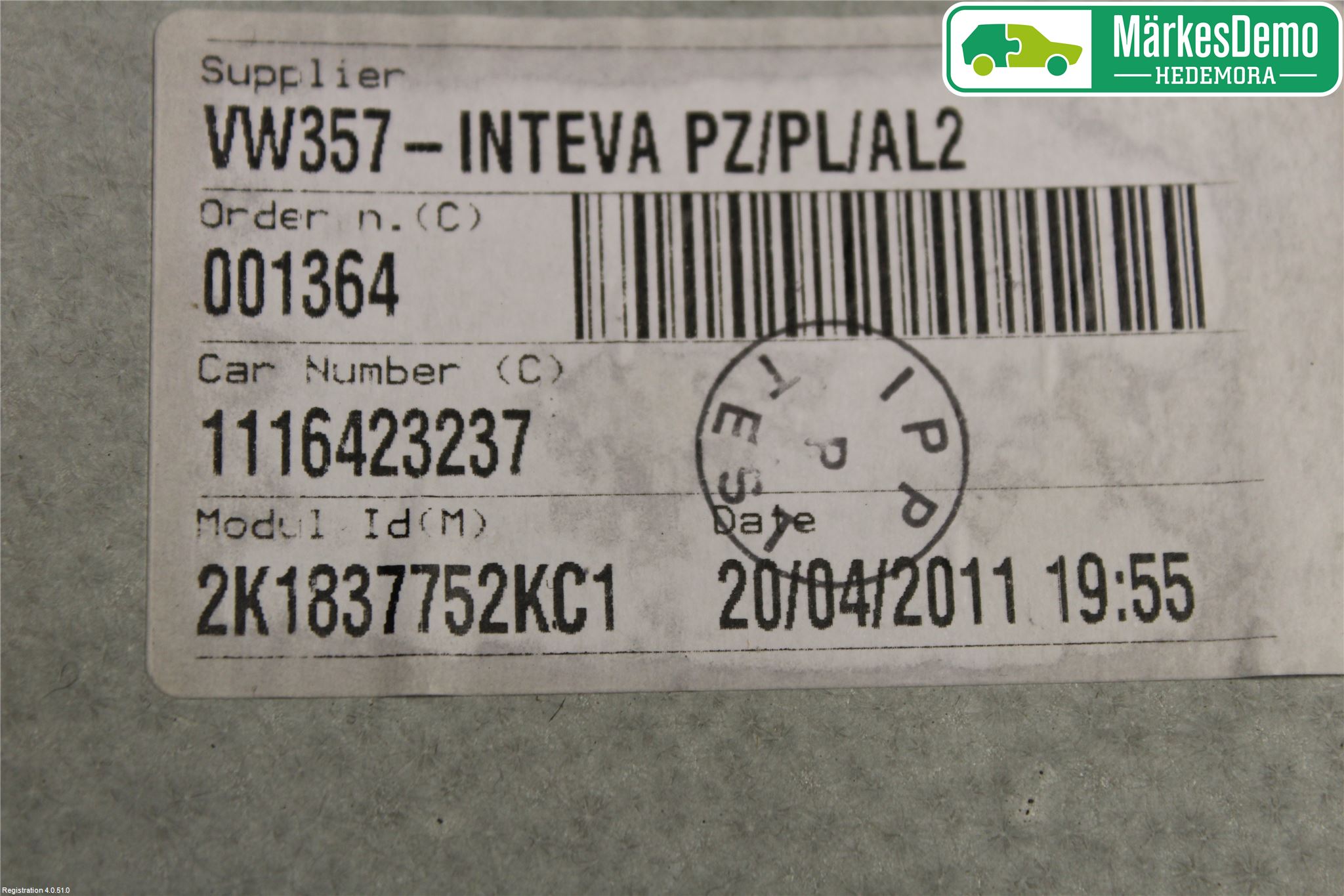 Volkswagen VW CADDY 11-15 Vindusheis El Komp