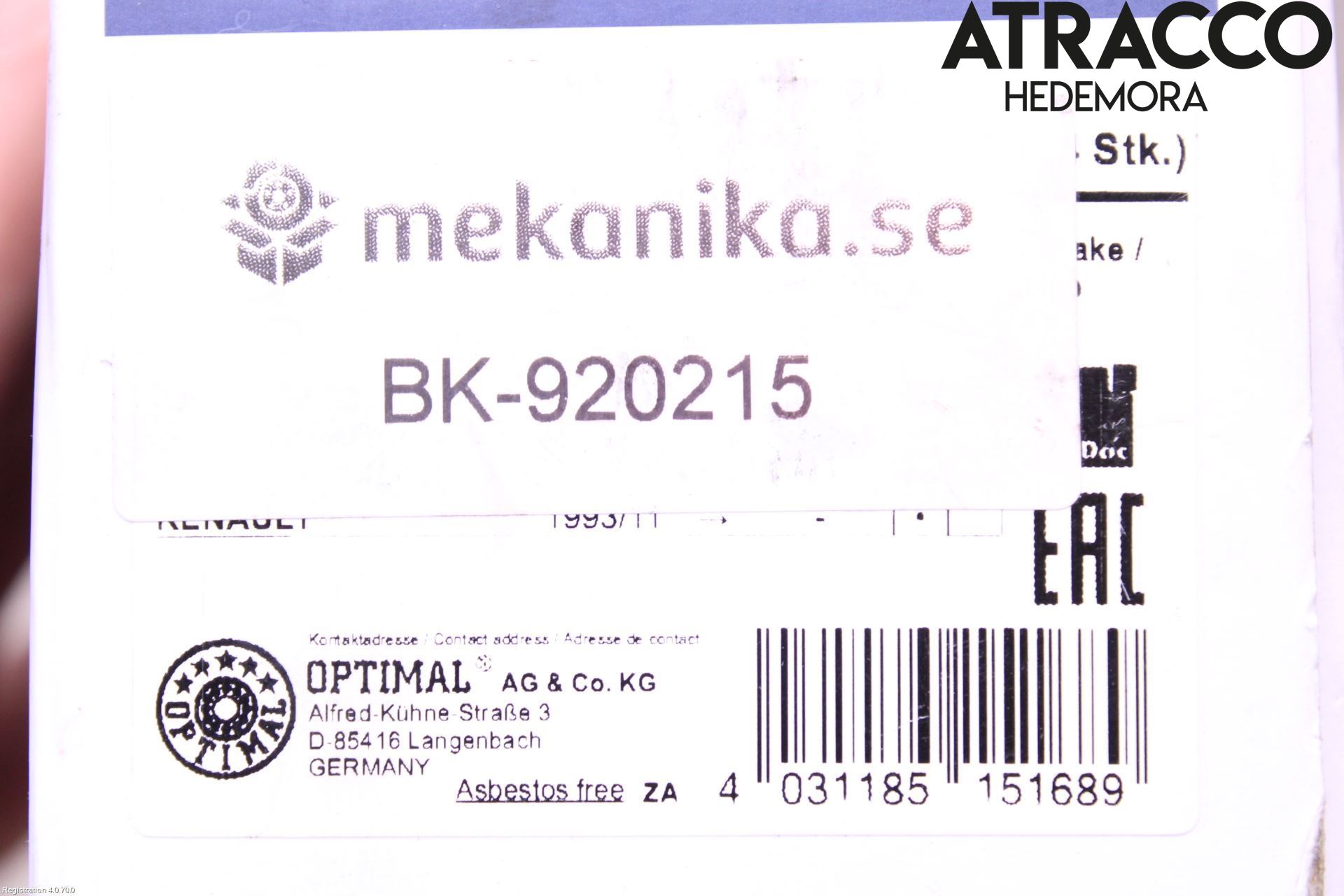 Renault LAGUNA I  94-00 Bremsebelegg Foran