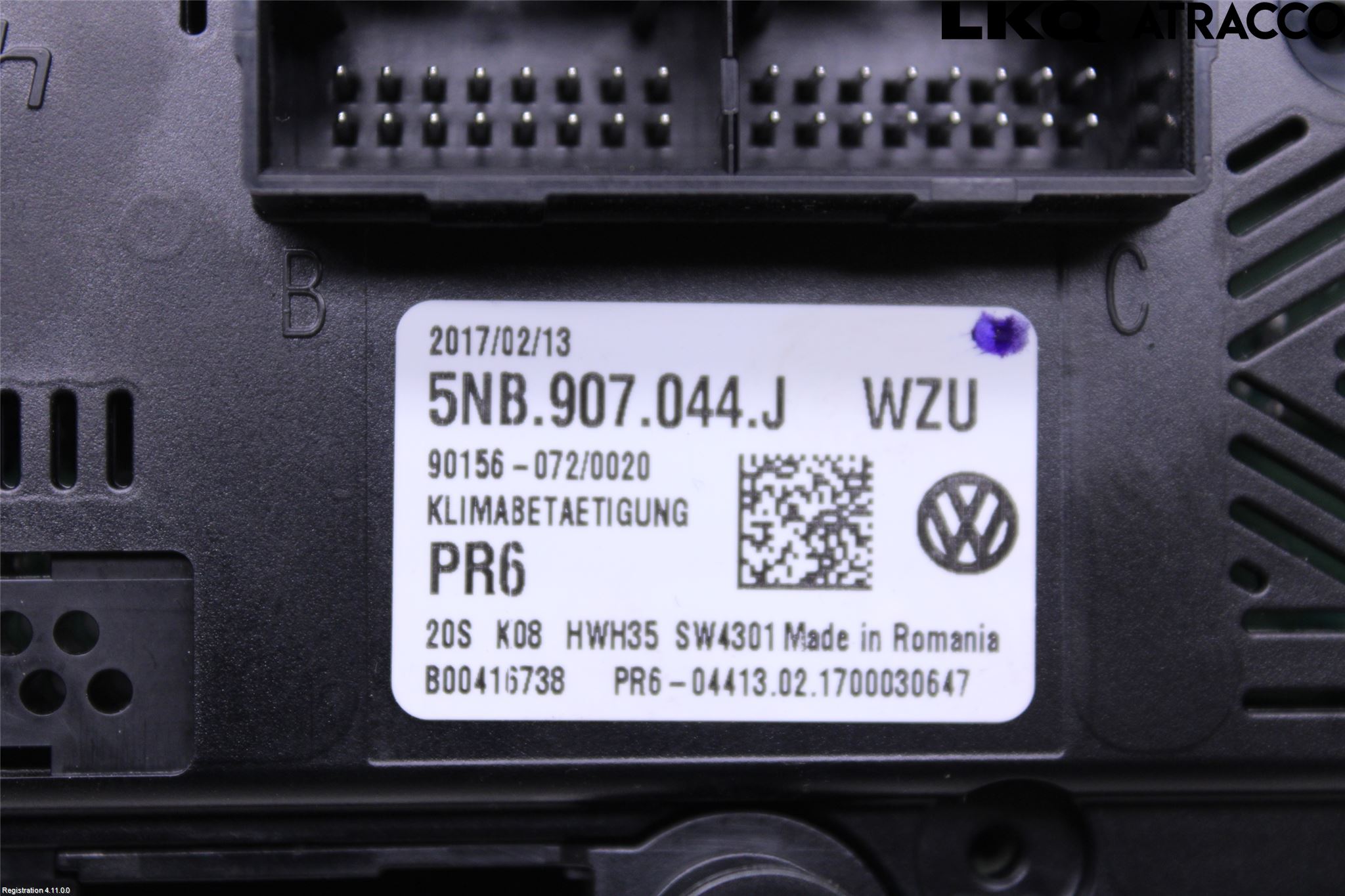 Volkswagen VW TIGUAN 16-24 Varme Ac Betjening-Display