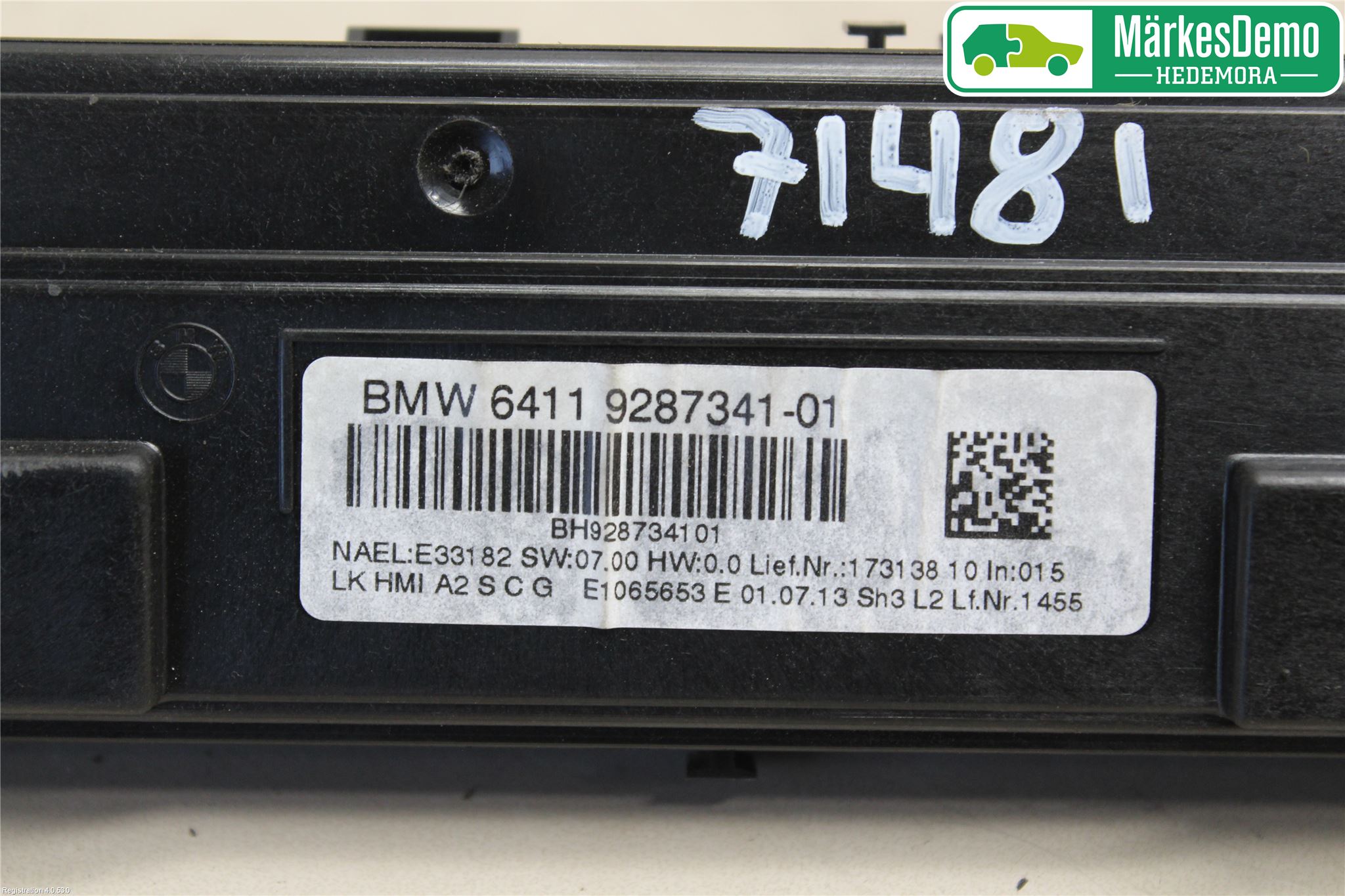 BMW 1 F20/F21 11-19 Varme Ac Betjening-Display
