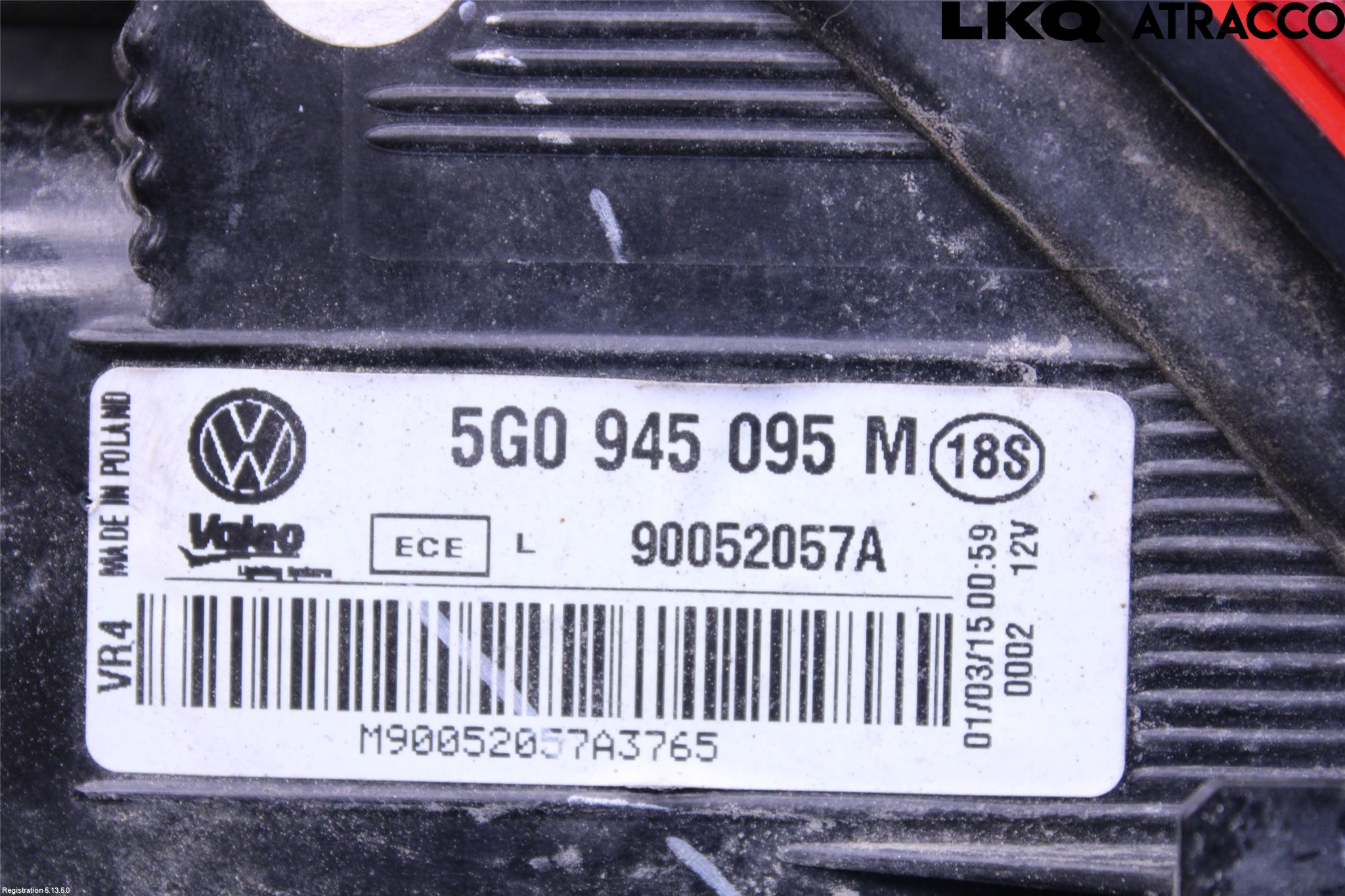 Volkswagen VW GOLF / E-GOLF VII 13-20 Baklykt Venstre