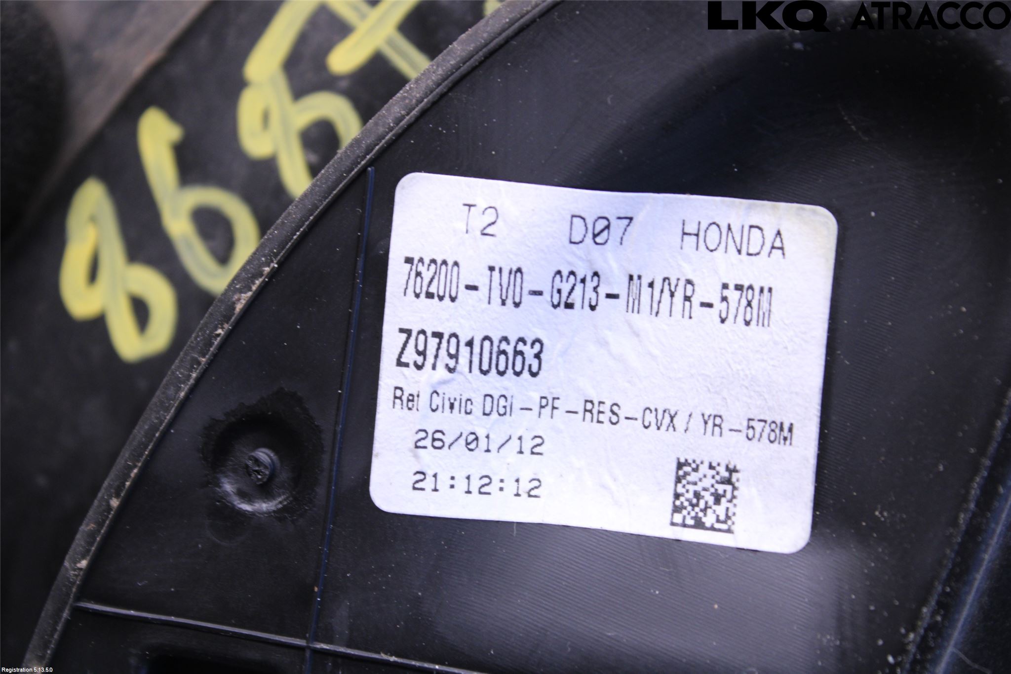 Honda CIVIC 12-16 Speil H M-El Justering