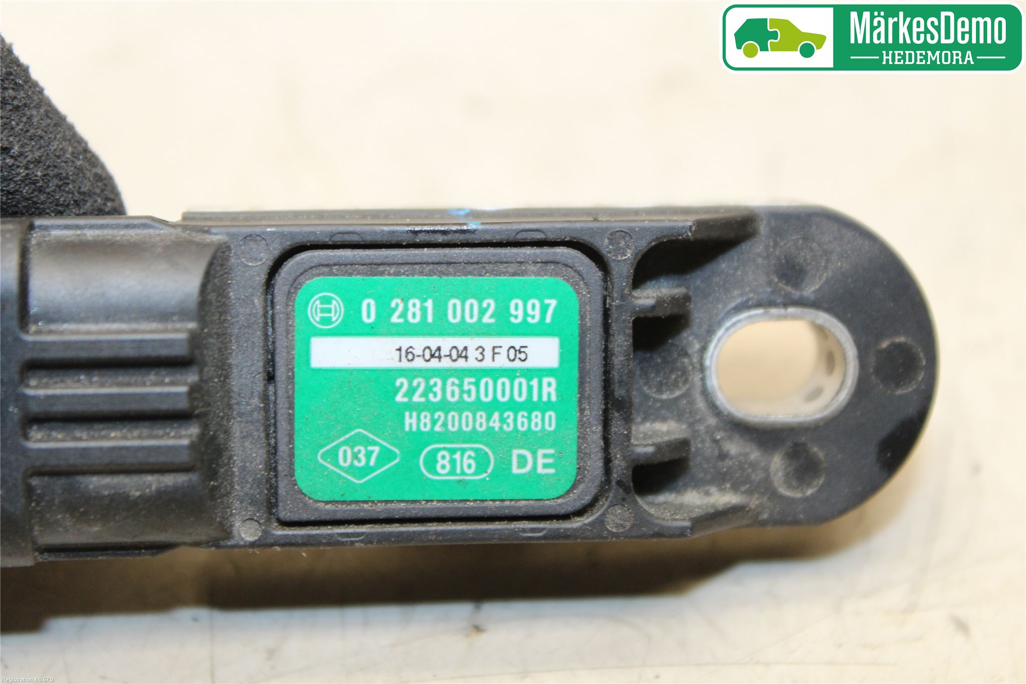 Dacia SANDERO/STEPWAY 13-20 Inns Map - Trykkføler