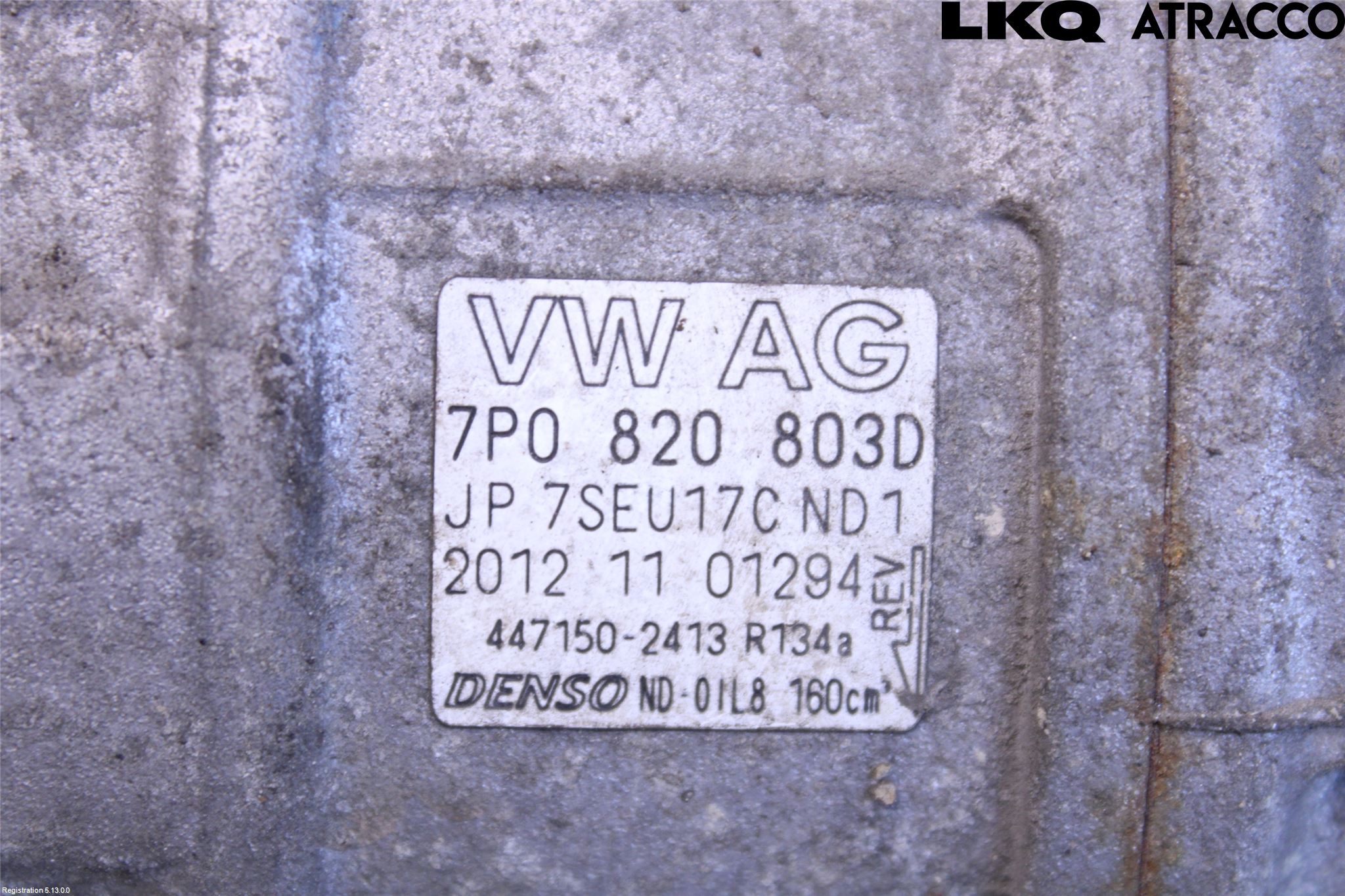 Volkswagen VW TOUAREG 7P 11-18 Varme Ac Kompressor