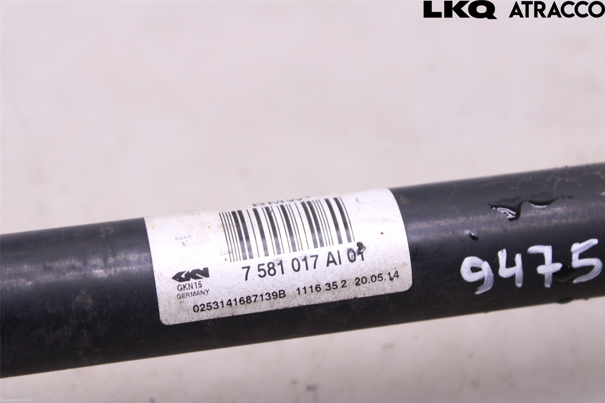 BMW 5 F10/F11/F18 09-17 Drivaksel Bak Kompl Venstre