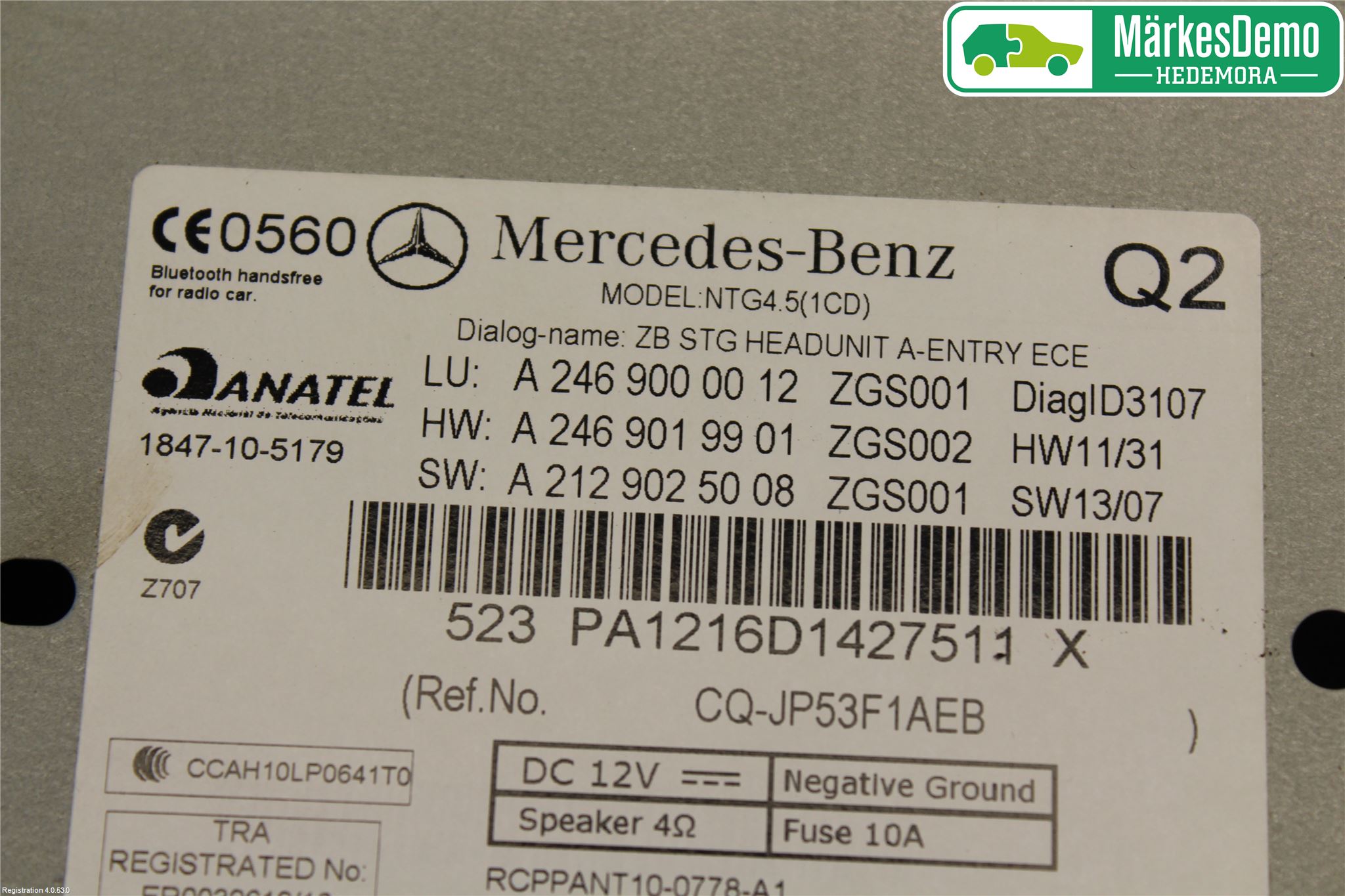Mercedes-Benz MB A-KLASS (W176) 13-18 Stereo Radio Med Cd