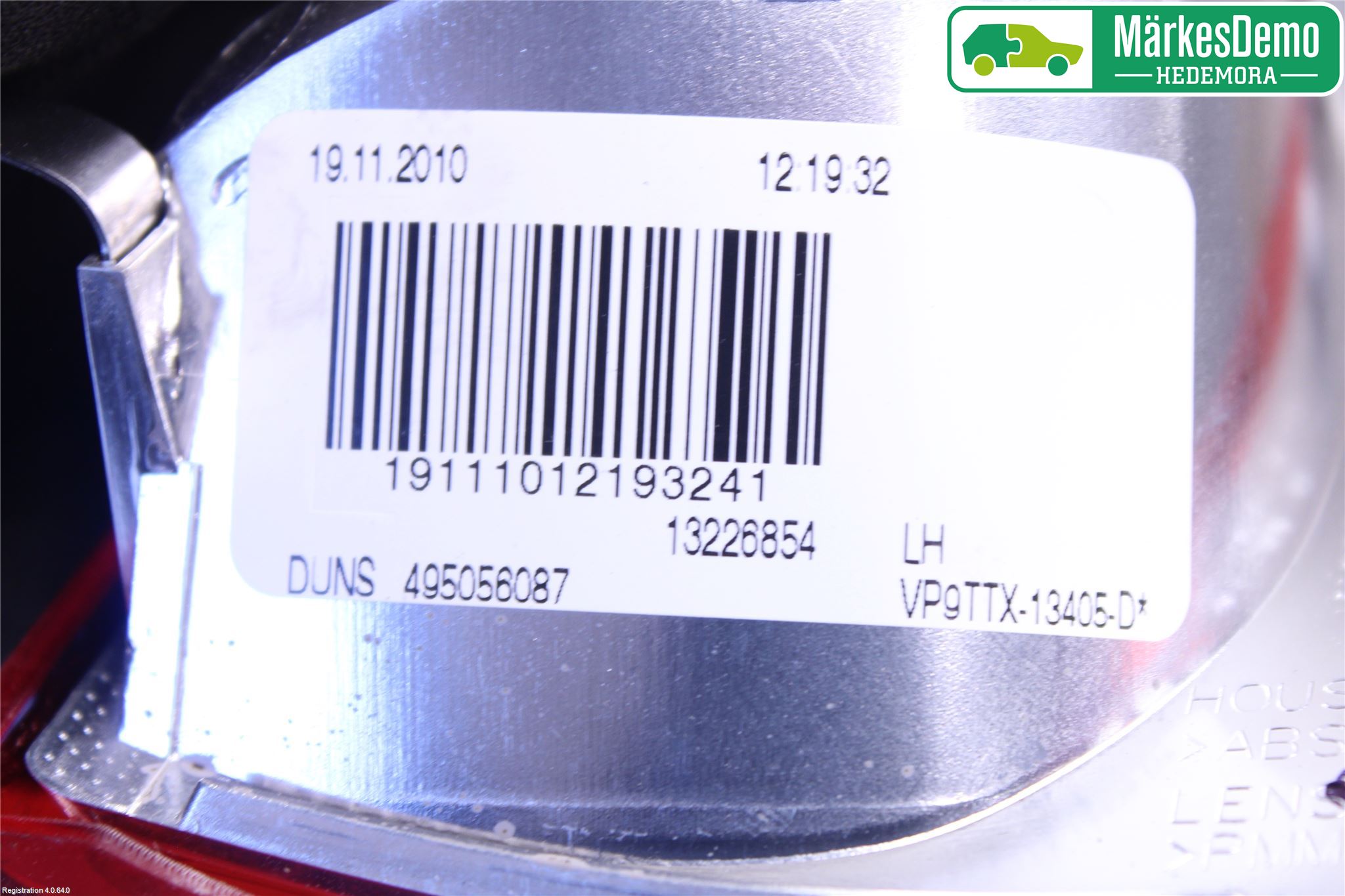 Opel INSIGNIA 09-16 Baklykt Venstre