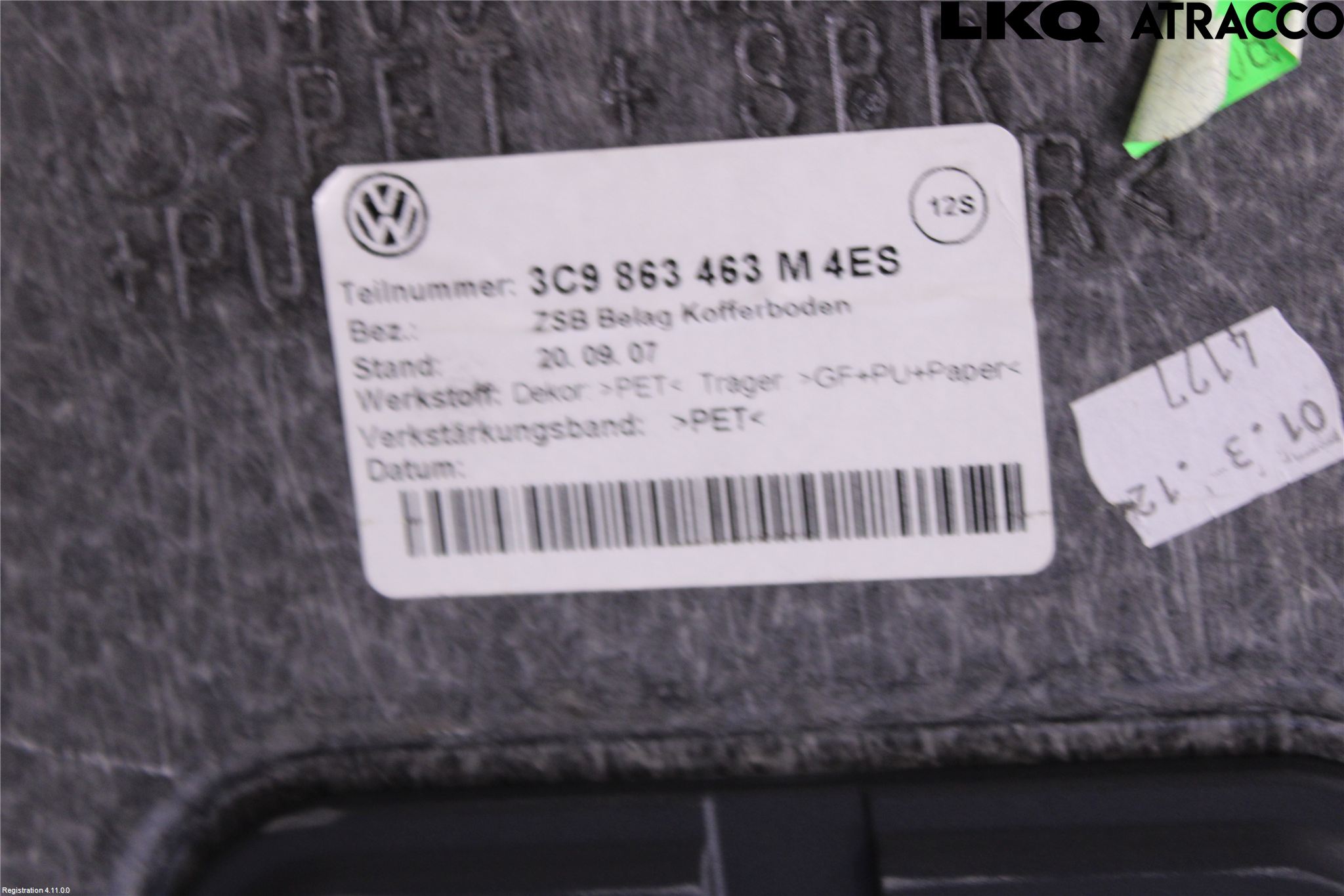 Volkswagen VW PASSAT 11-14 Innr Bagasjeromkledsel