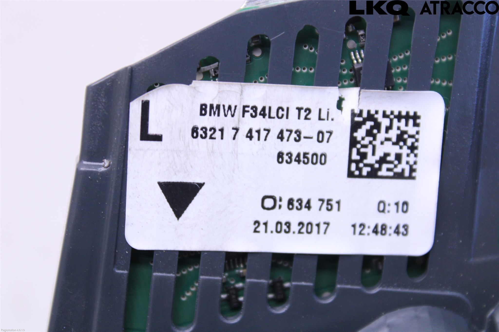 BMW 3 GT F34 13-19 Baklykt Venstre  På Luke(Indre